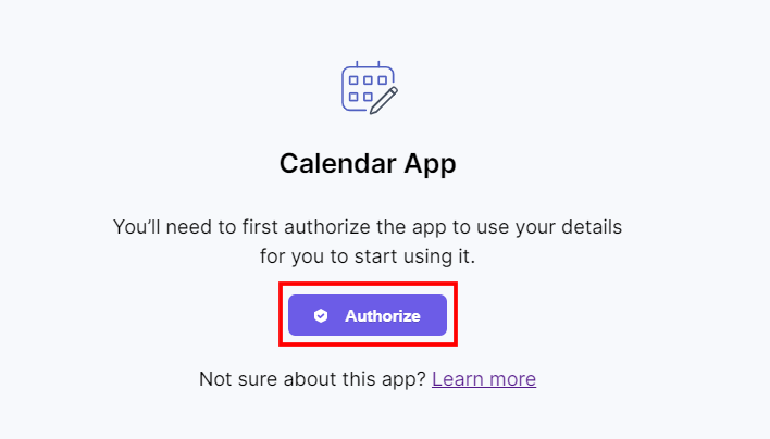 Calendar-Authorize