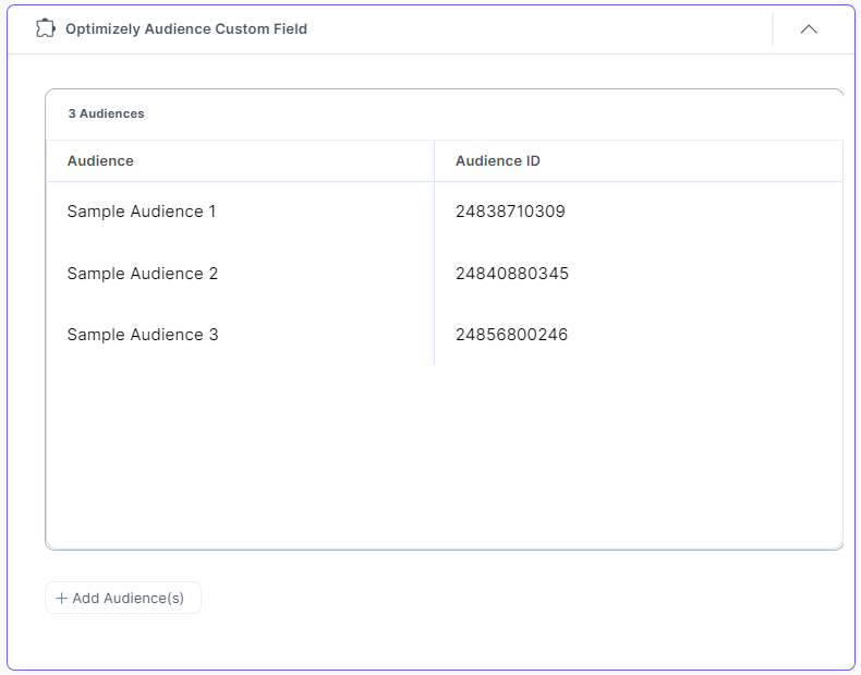 Optimizely-Audience-View-In-Custom-Field