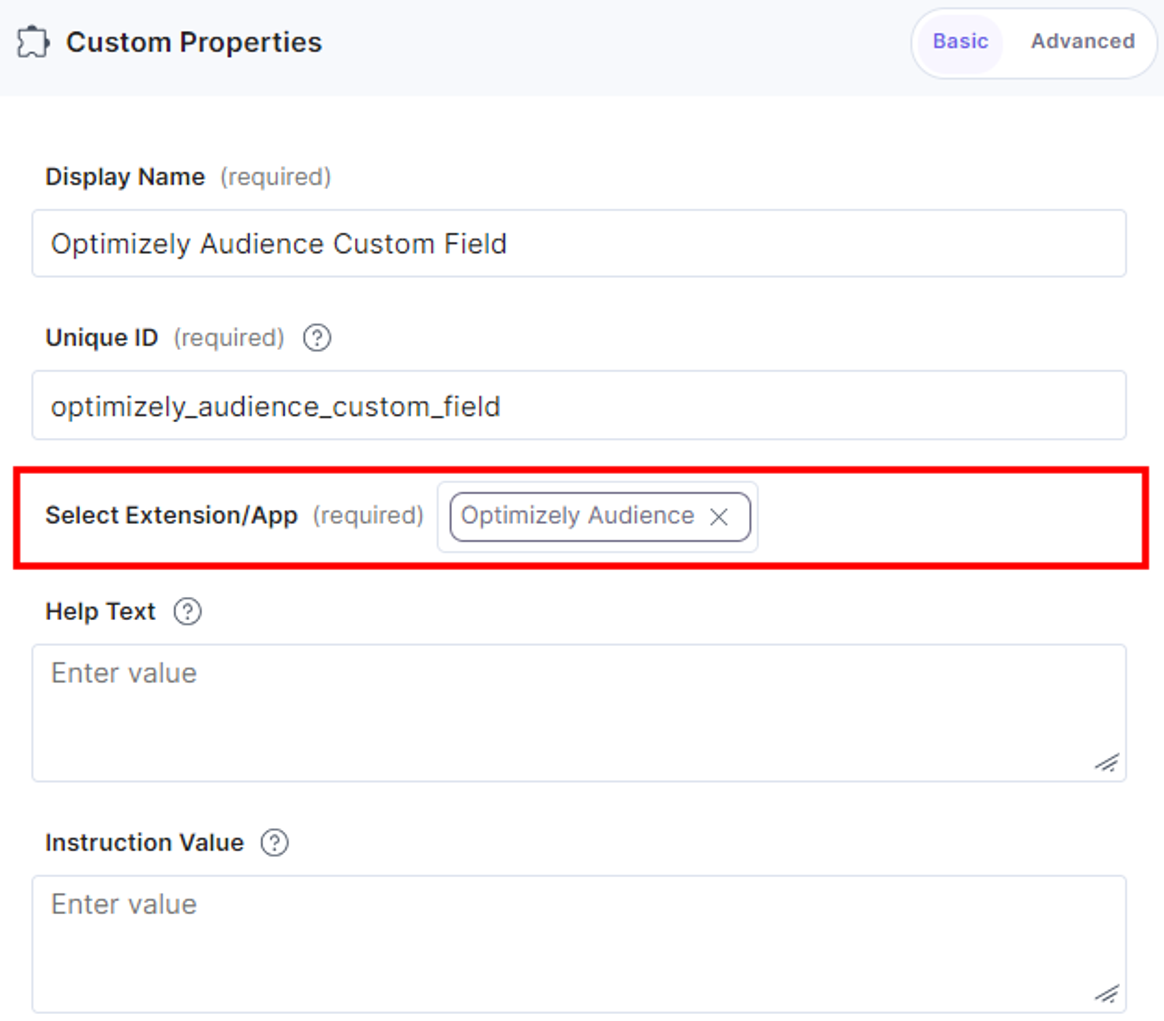 Optimizely-Audience-Added-In-Custom-Field