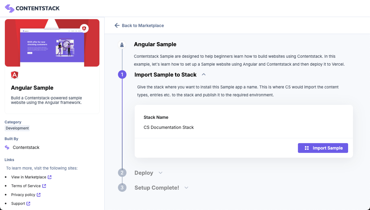 Import a Prebuilt Stack | Contentstack