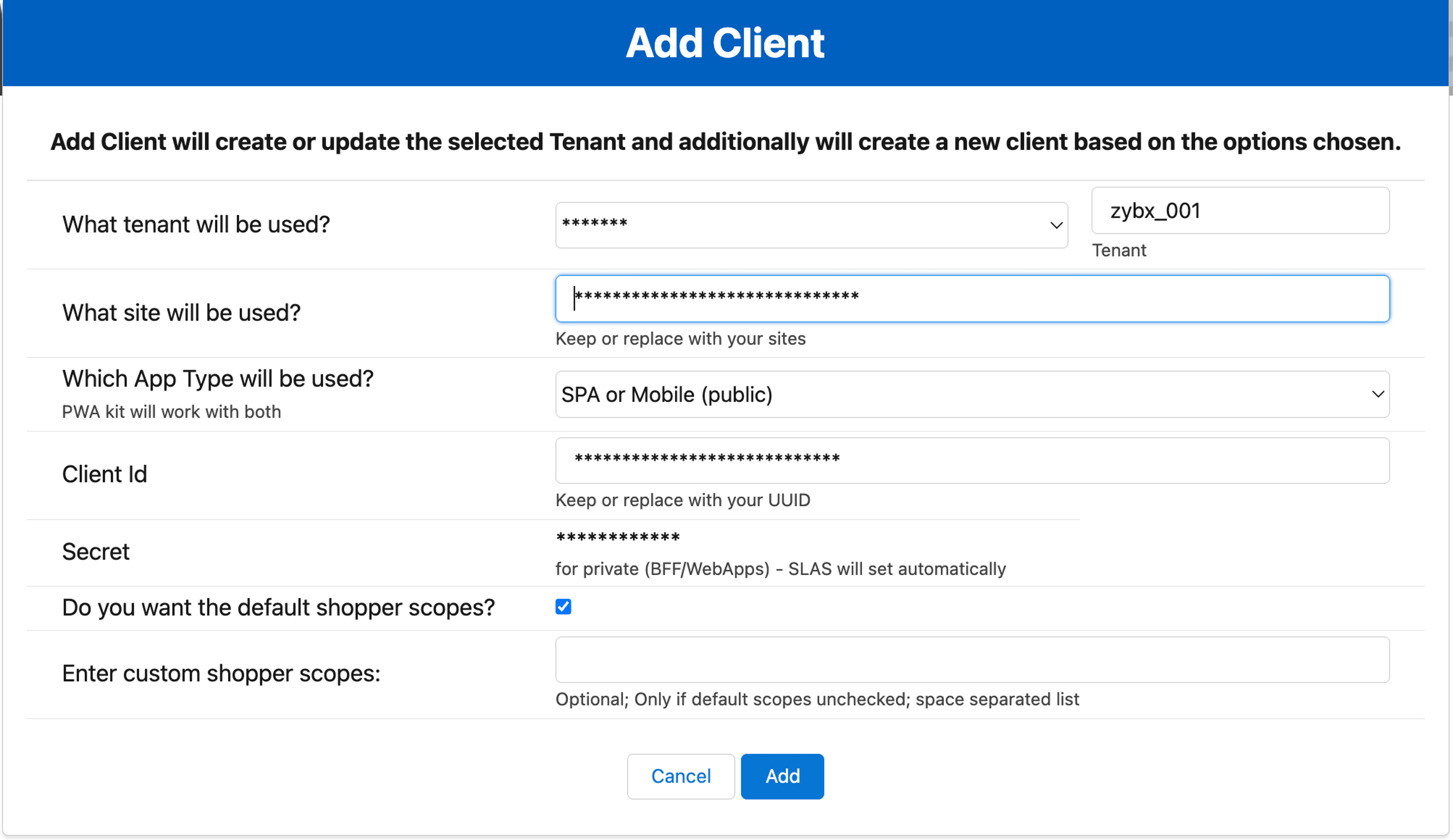 Salesforce-Commerce-Credentials-Add-Client-Info