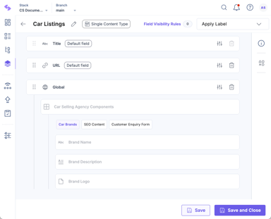 Modular Blocks within Global Field | Contentstack