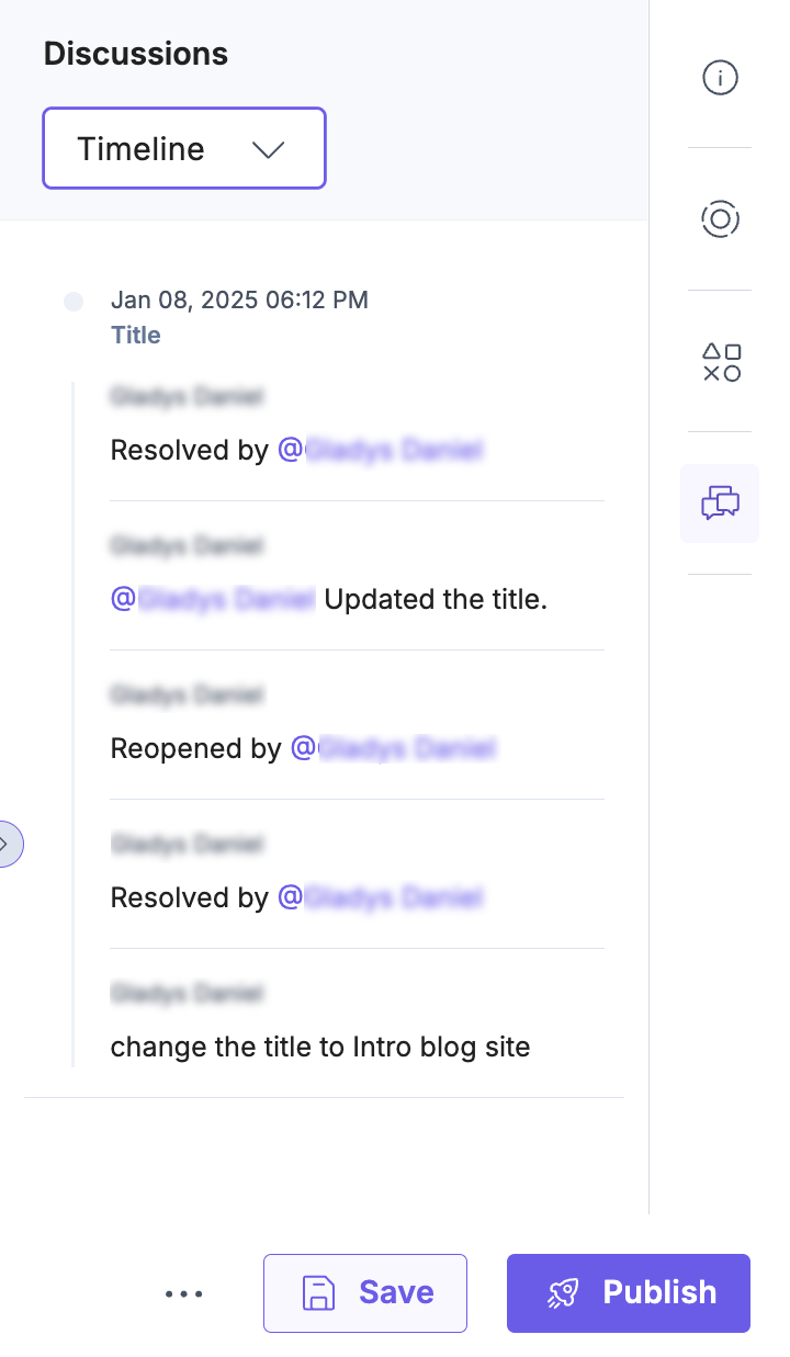 Discussion Timeline view in Contentstack