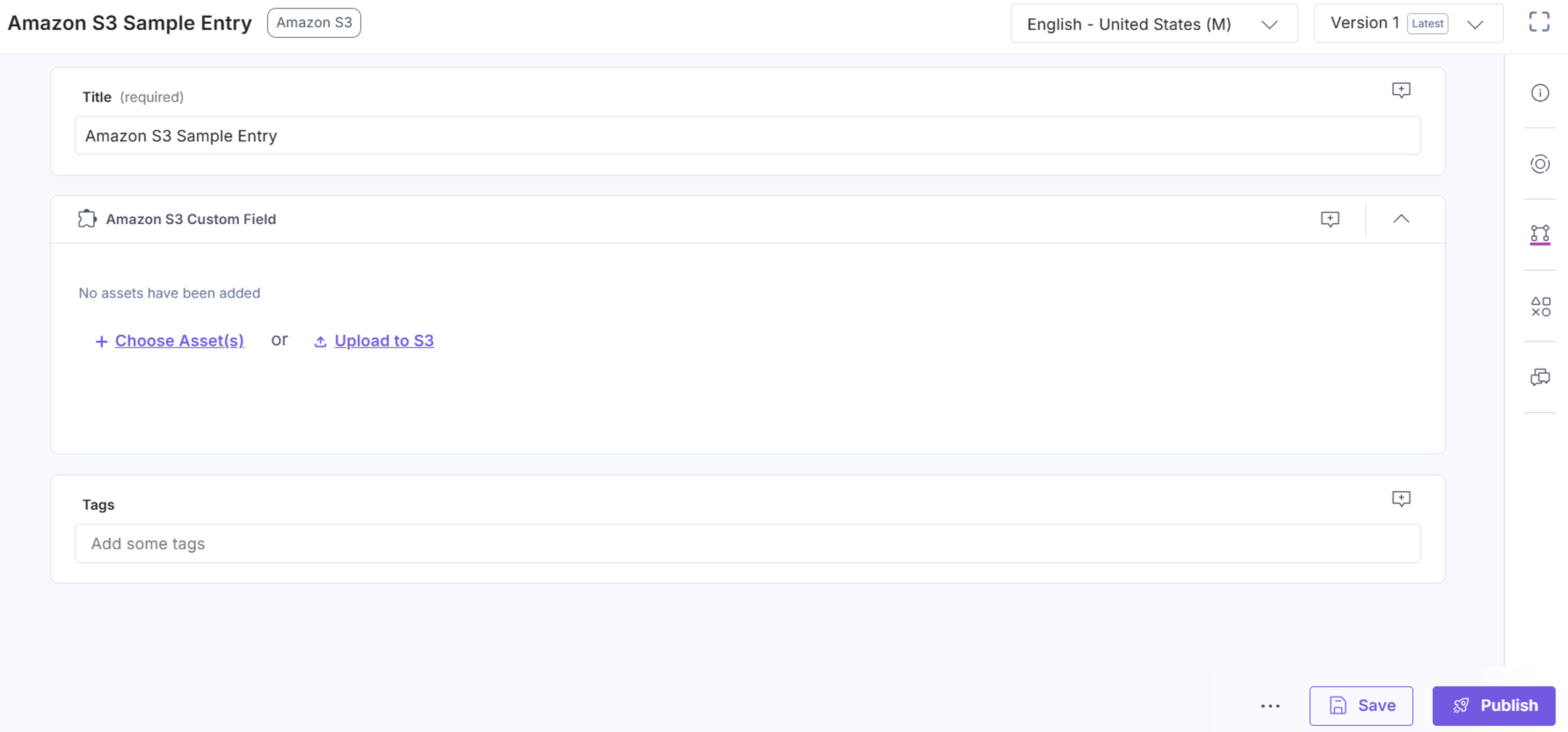 Amazon-S3-Custom-Field-Sample-Entry