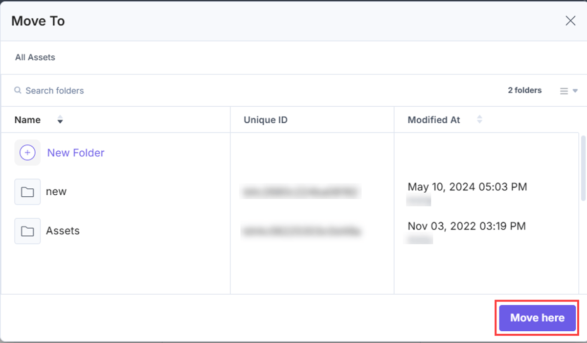 Move Assets to Folder in Bulk | Contentstack