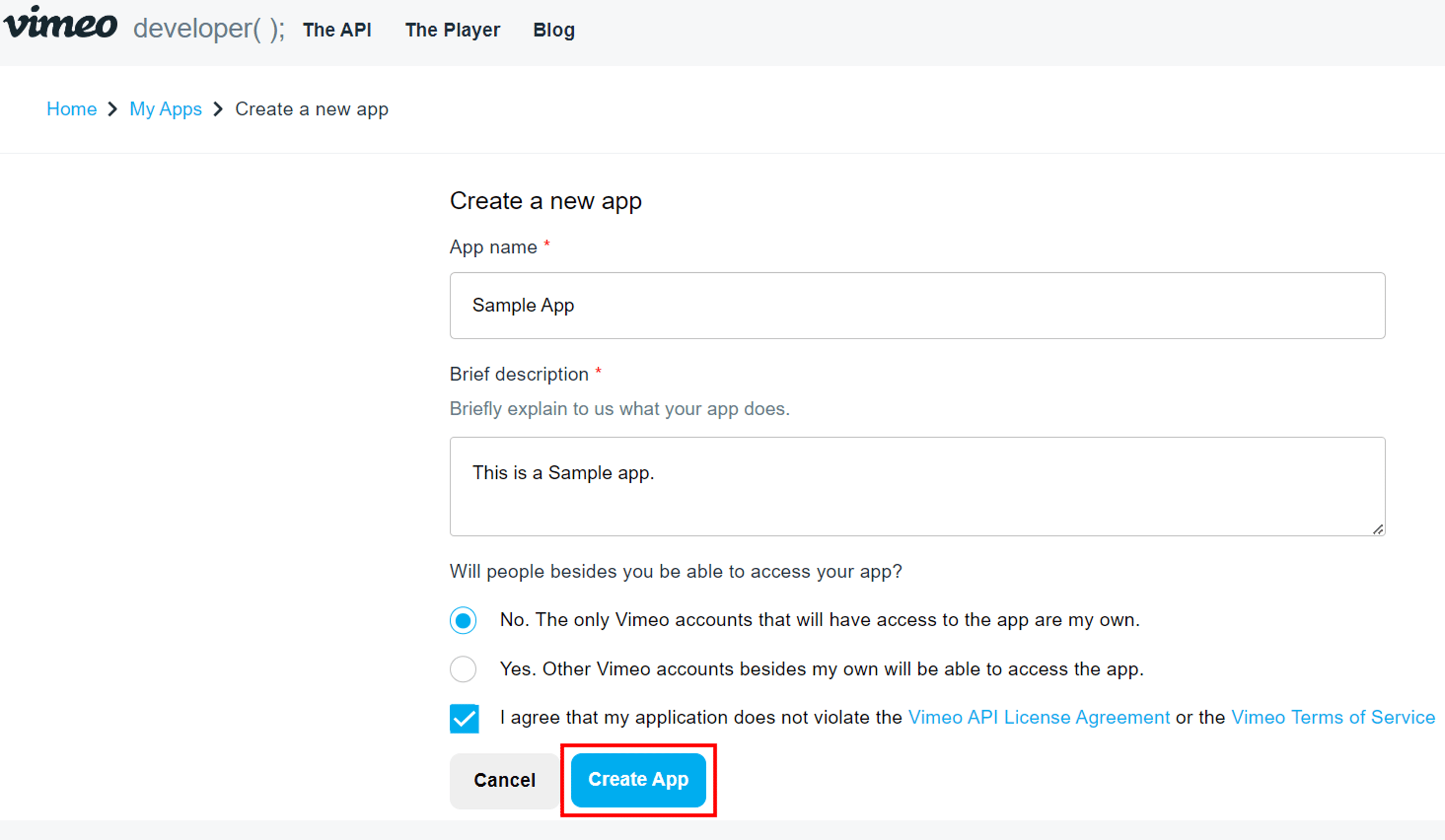 Vimeo-Account-Developer-Create-App