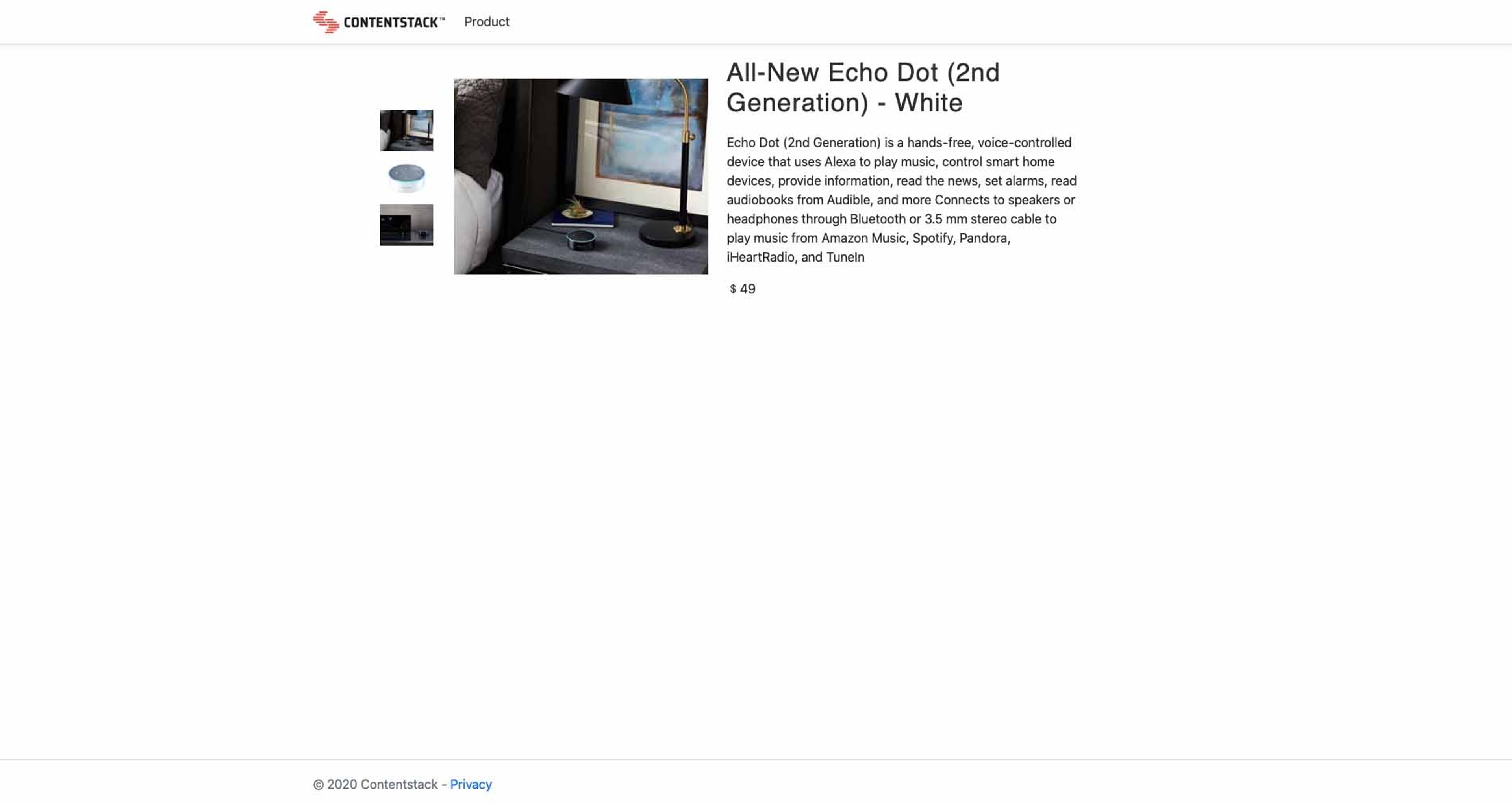 Build a Product Catalog Website Using ASP.Net Razor Pages and Contentstack .Net SDK screenshot 1