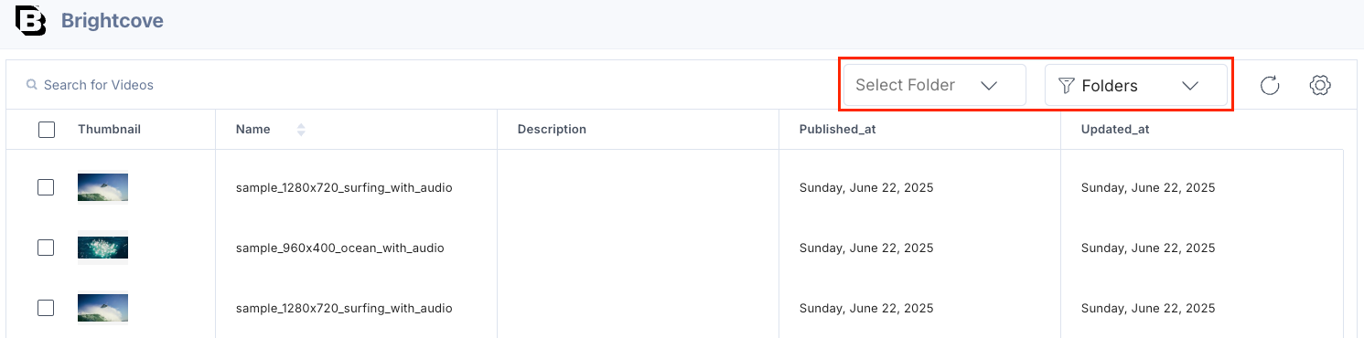 Brightcove-Selector-Page-Folders