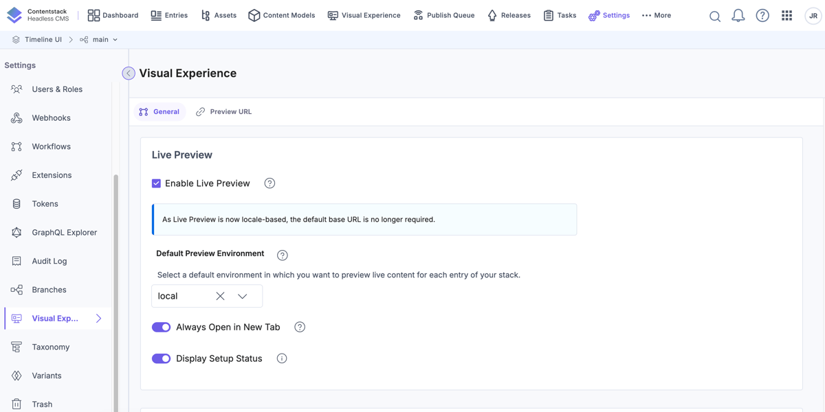 Set Up Live Preview for your Stack | Contentstack