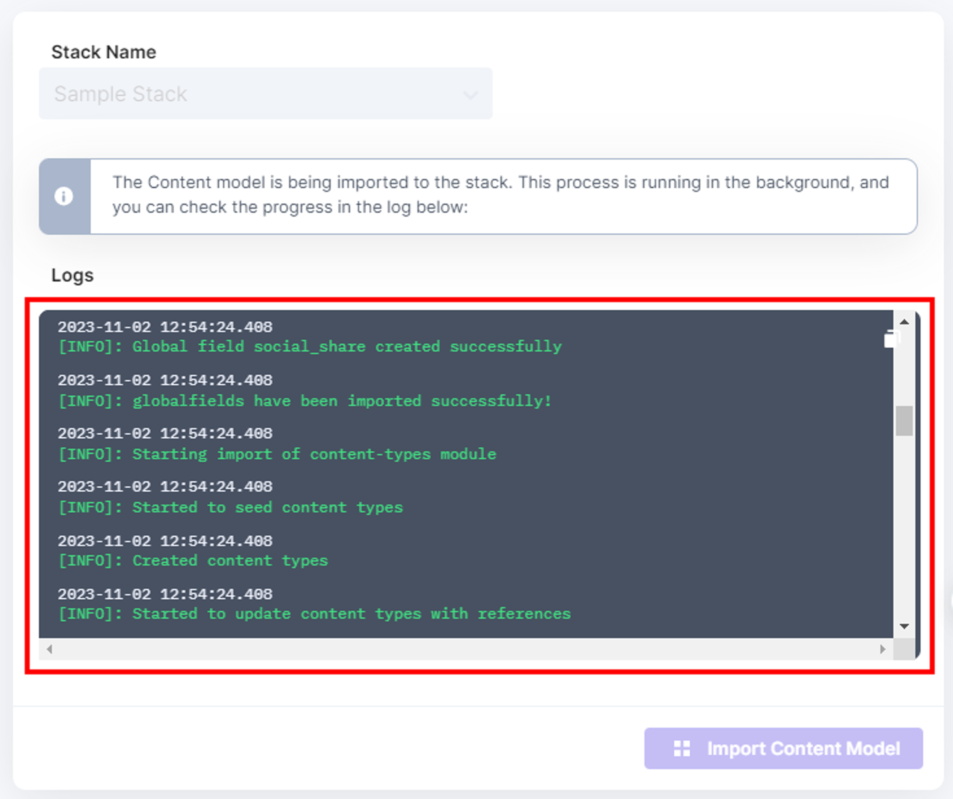 How_to_import_content_models_-_Logs_during_import
