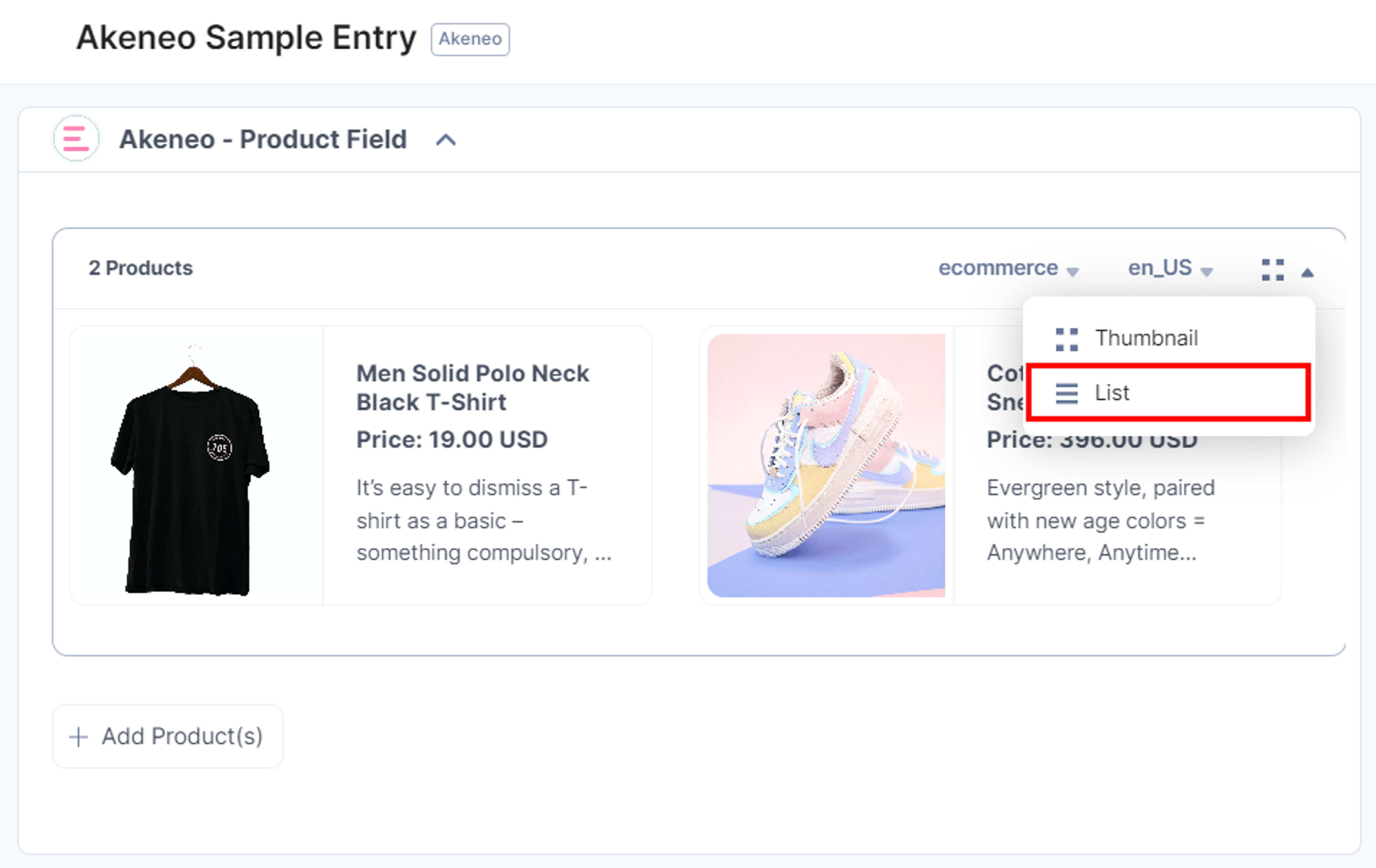Akeneo-Products-View-Options