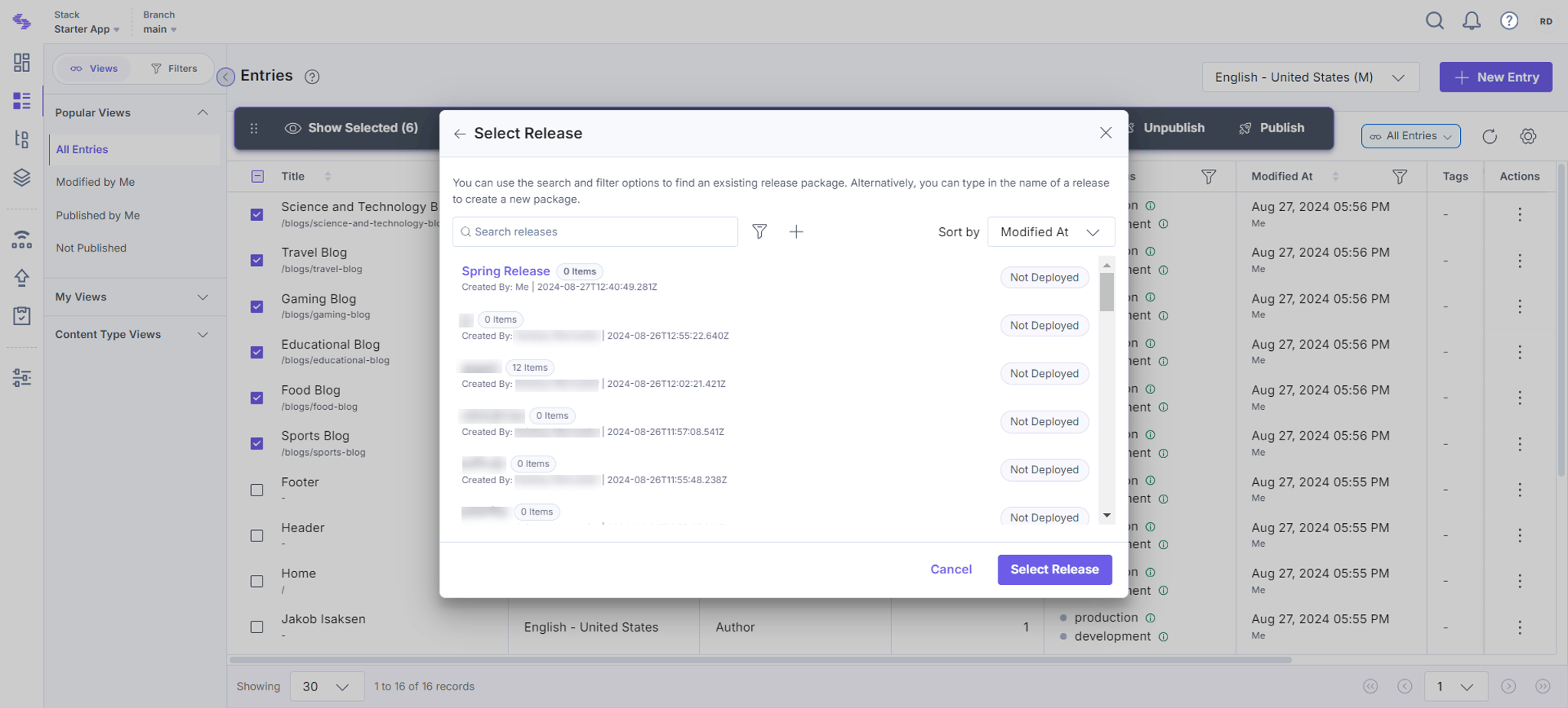 Bulk Add to Release | Contentstack