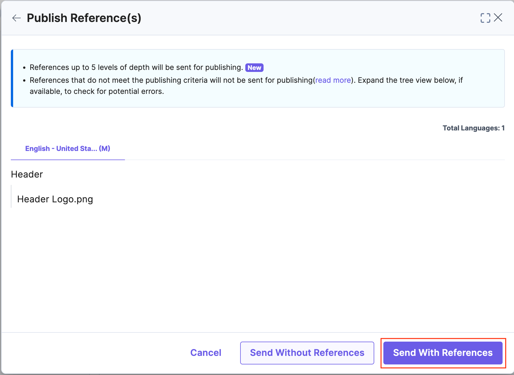 13. Click on Send with References to publish all referenced entries.png