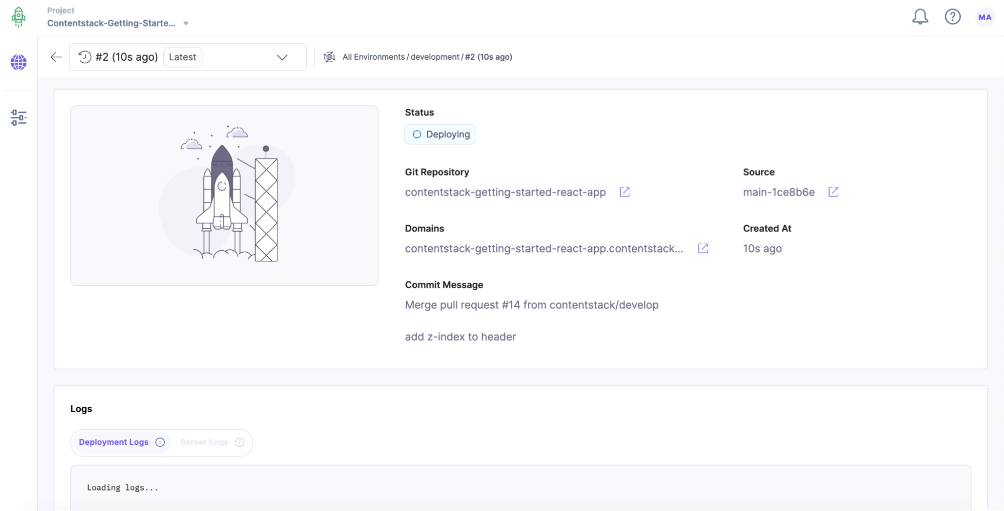 26. Deployment Information page of Project.png