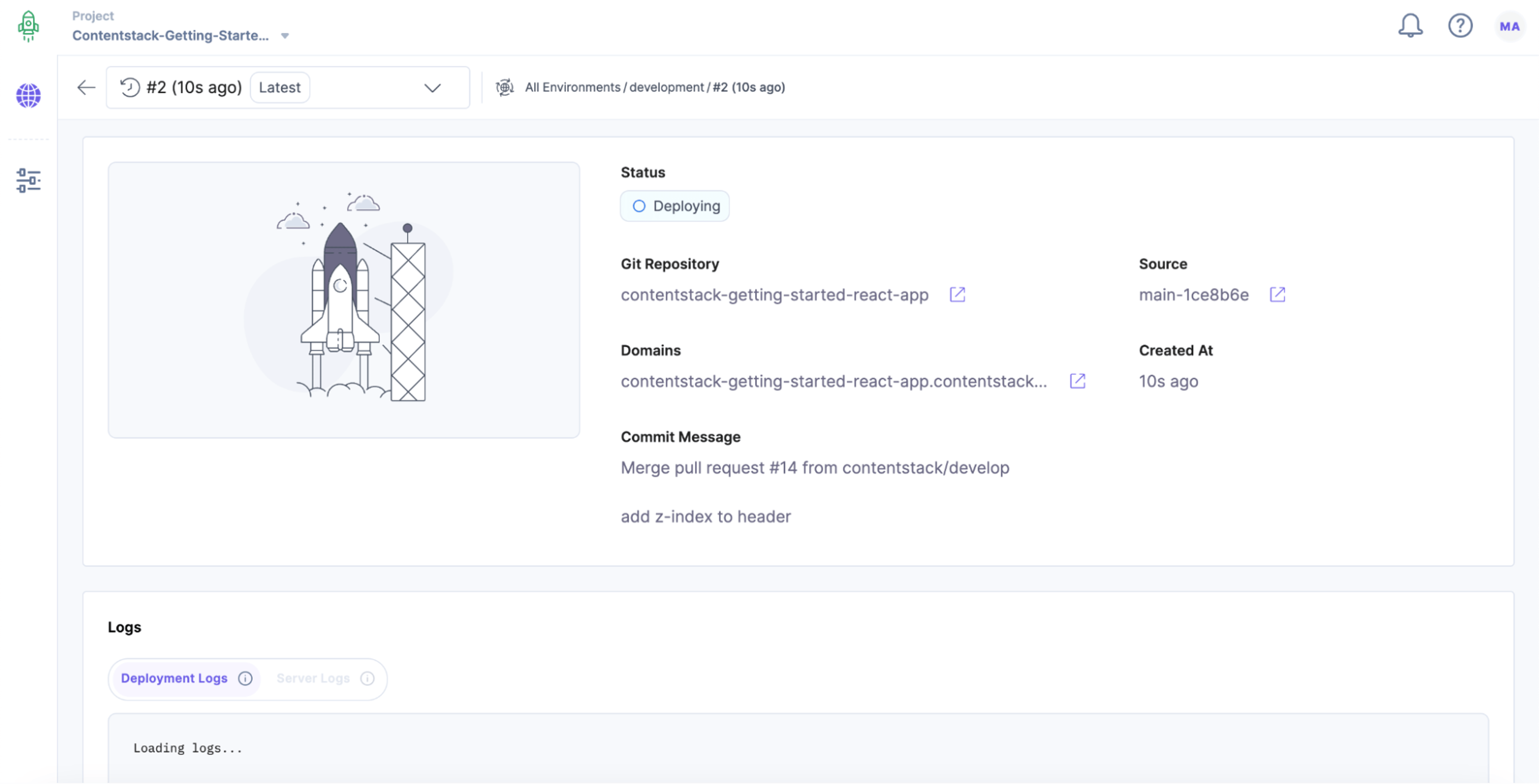 26. Deployment Information page of Project.png