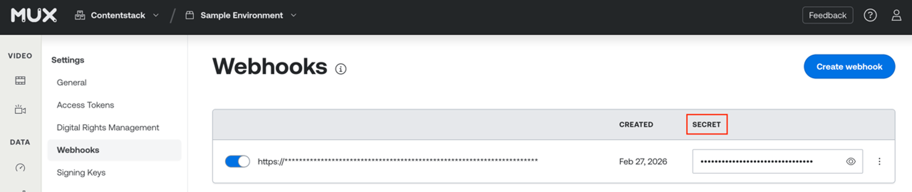 Mux-Get-Credentials-Copy-Webhook-Secret