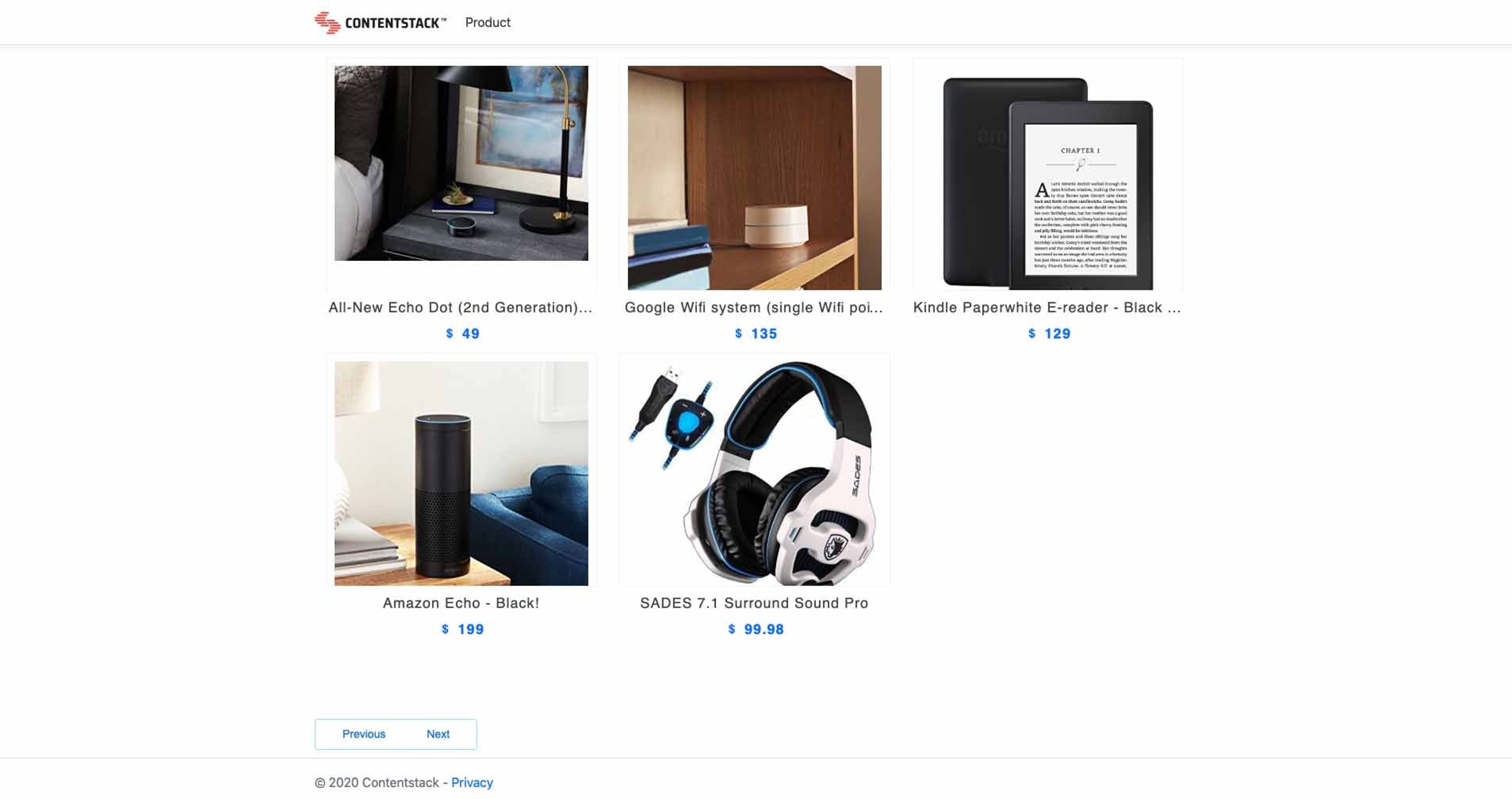 Build a Product Catalog Website Using ASP.Net Razor Pages and Contentstack .Net SDK screenshot 2