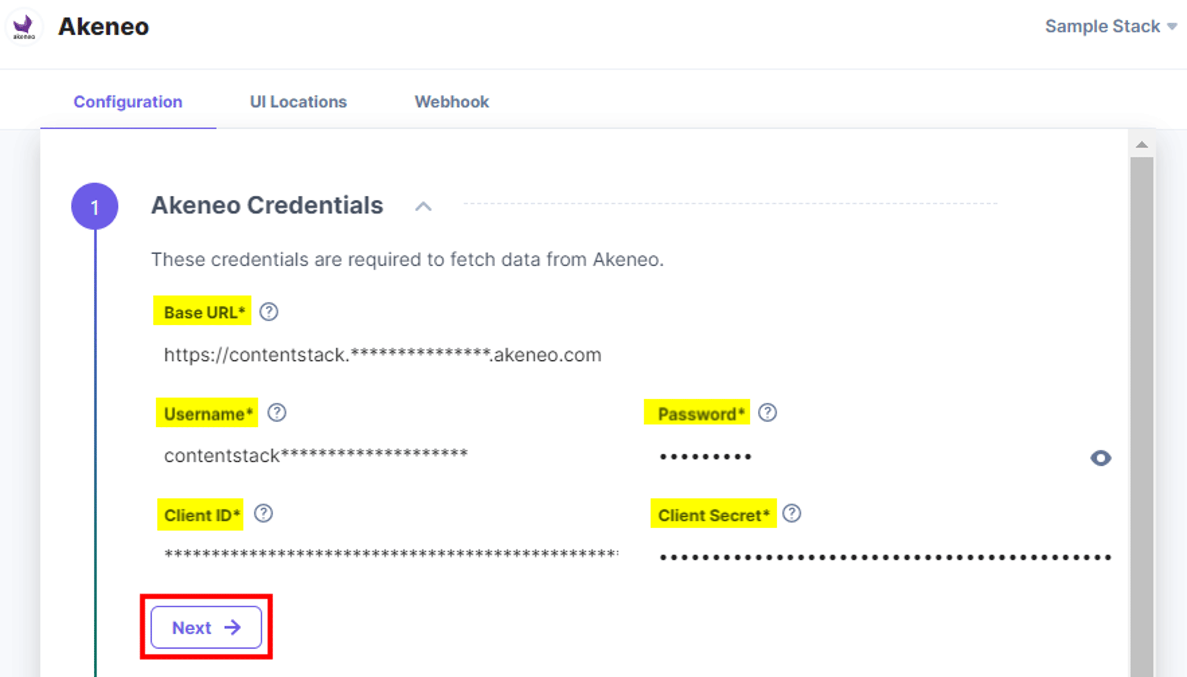 Akeneo-Config-Credentials