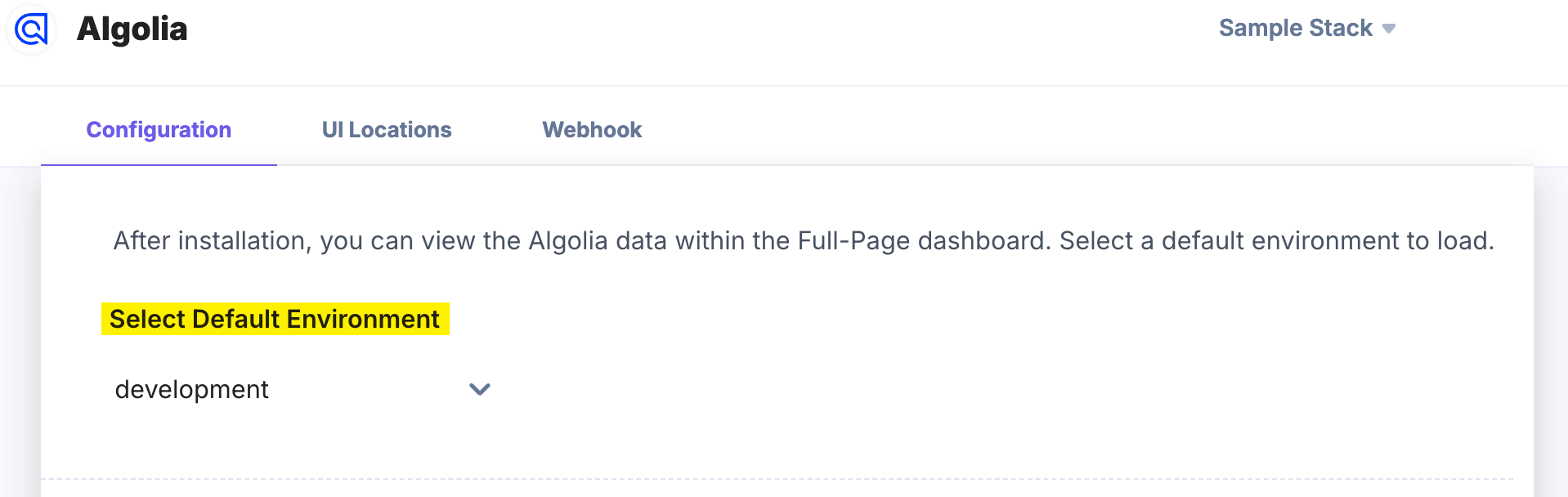 Algolia-Configuration-Set-Default