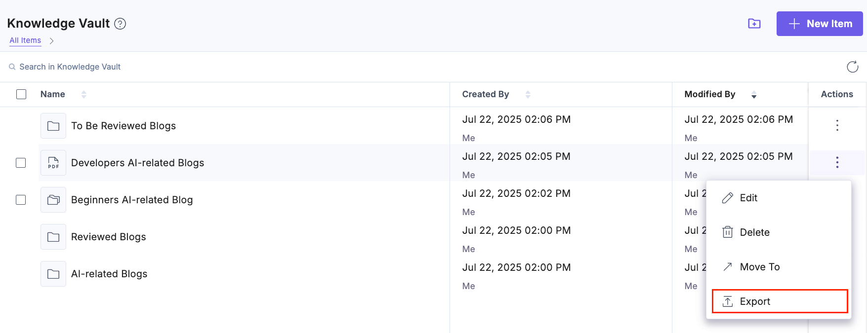 4-Knowledge-Vault-Item-Export