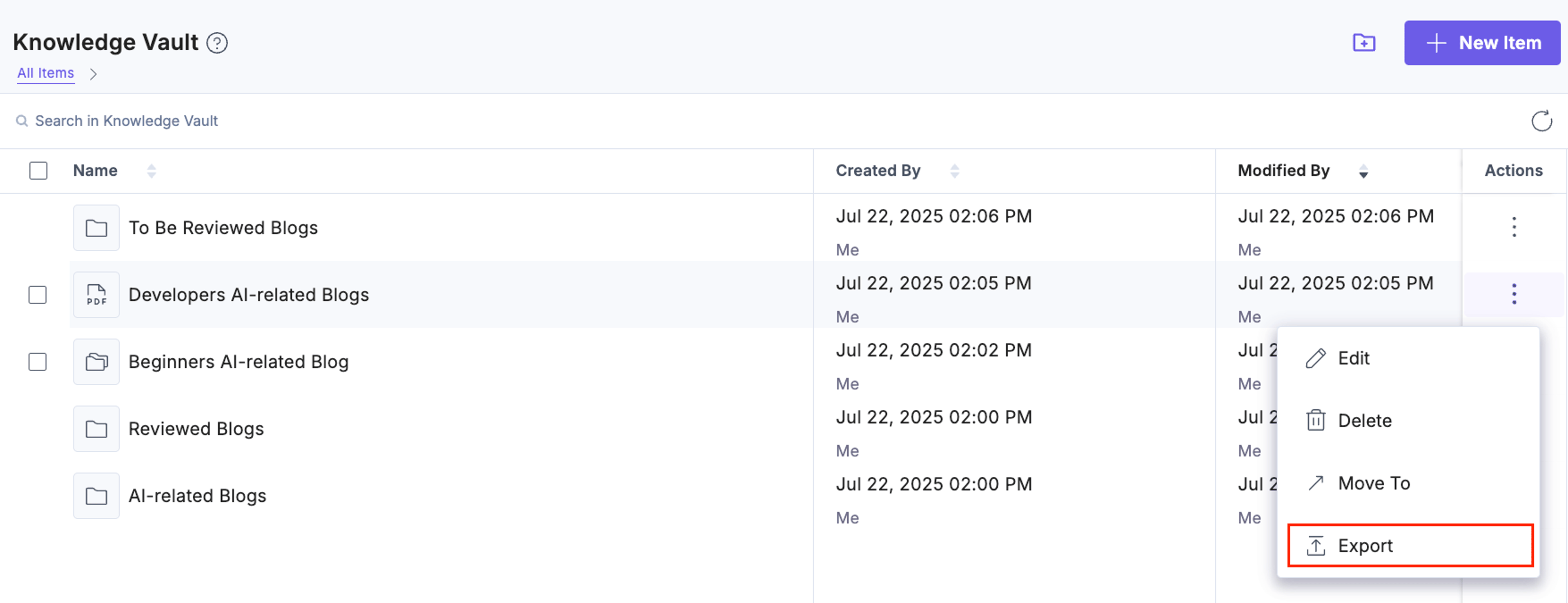 4-Knowledge-Vault-Item-Export