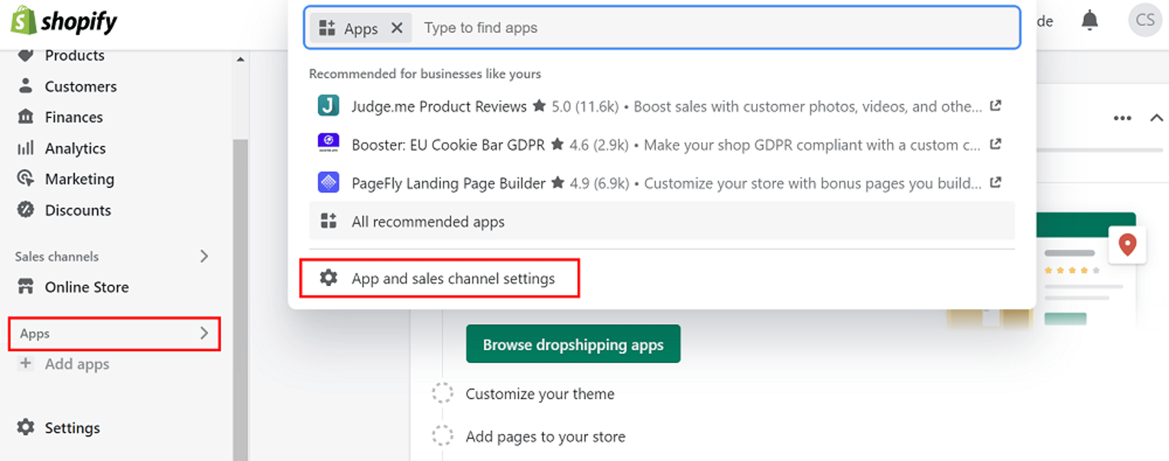 Shopify-Account-App-and-Sales-Channel-Settings