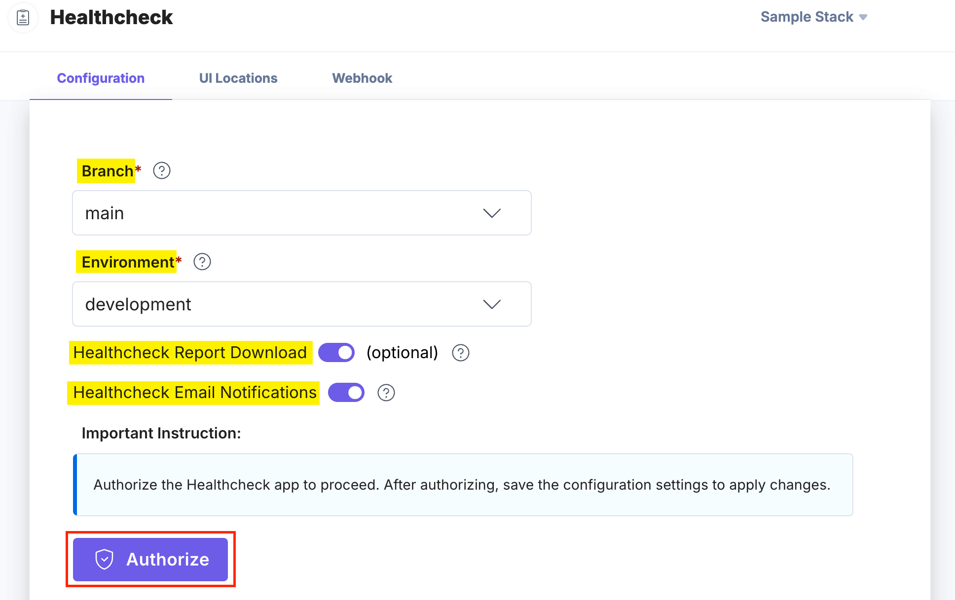 Healthcheck-Configuration