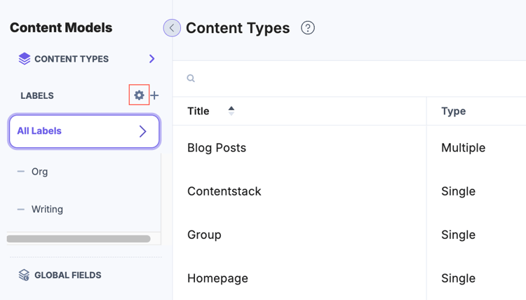 Manage Labels | Contentstack
