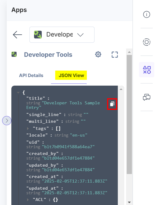 Developer-Tools-Entry-JSON-View-And-Copy-Code