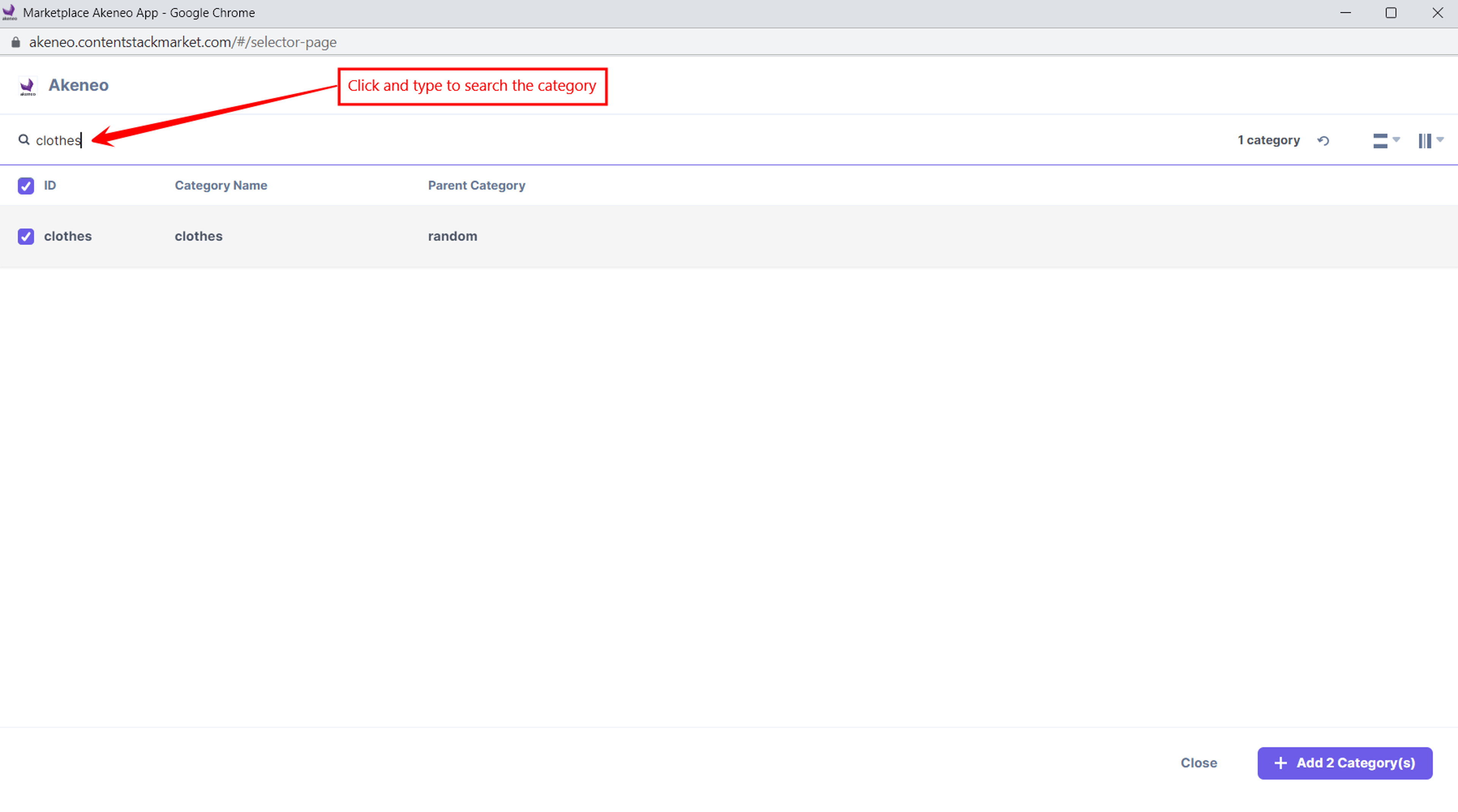 Akeneo-Category-Selector-Page-Search