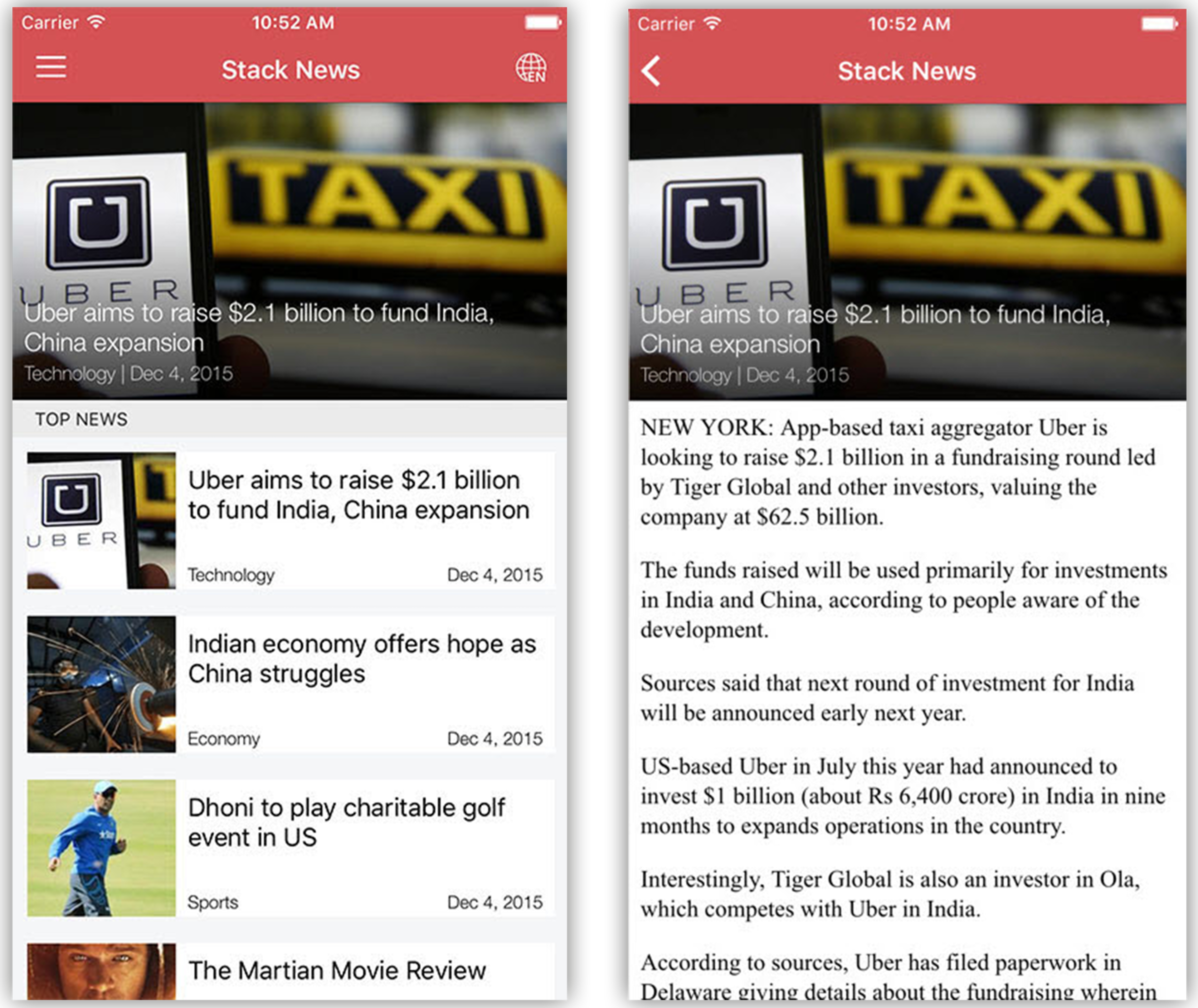Build an iOS news app using Contentstack’s iOS SDK screenshot 1