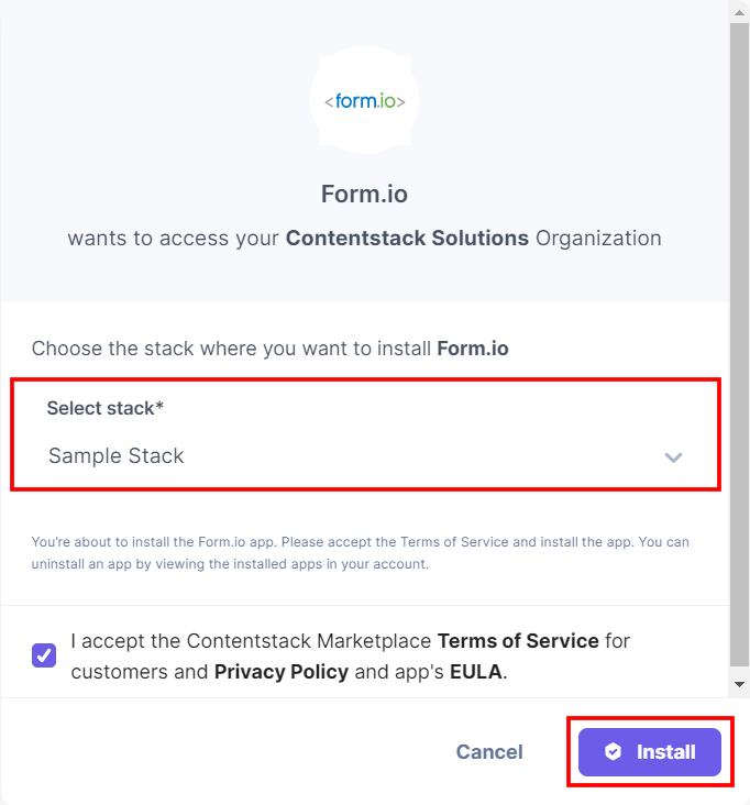 Form.io App Installation Guide | Contentstack