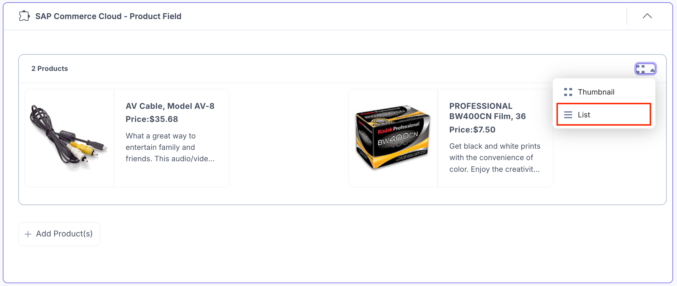 SAP-Commerce-Cloud-Product-View-Options