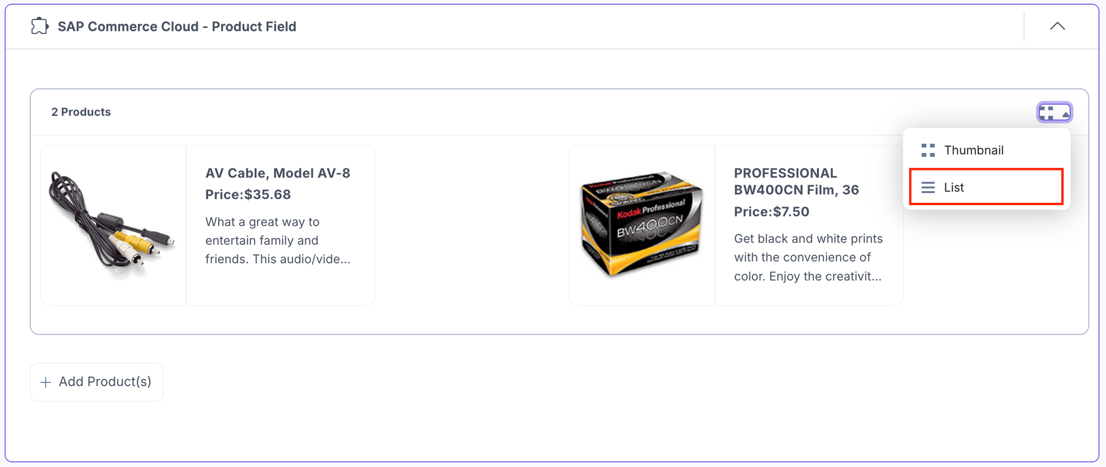 SAP-Commerce-Cloud-Product-View-Options