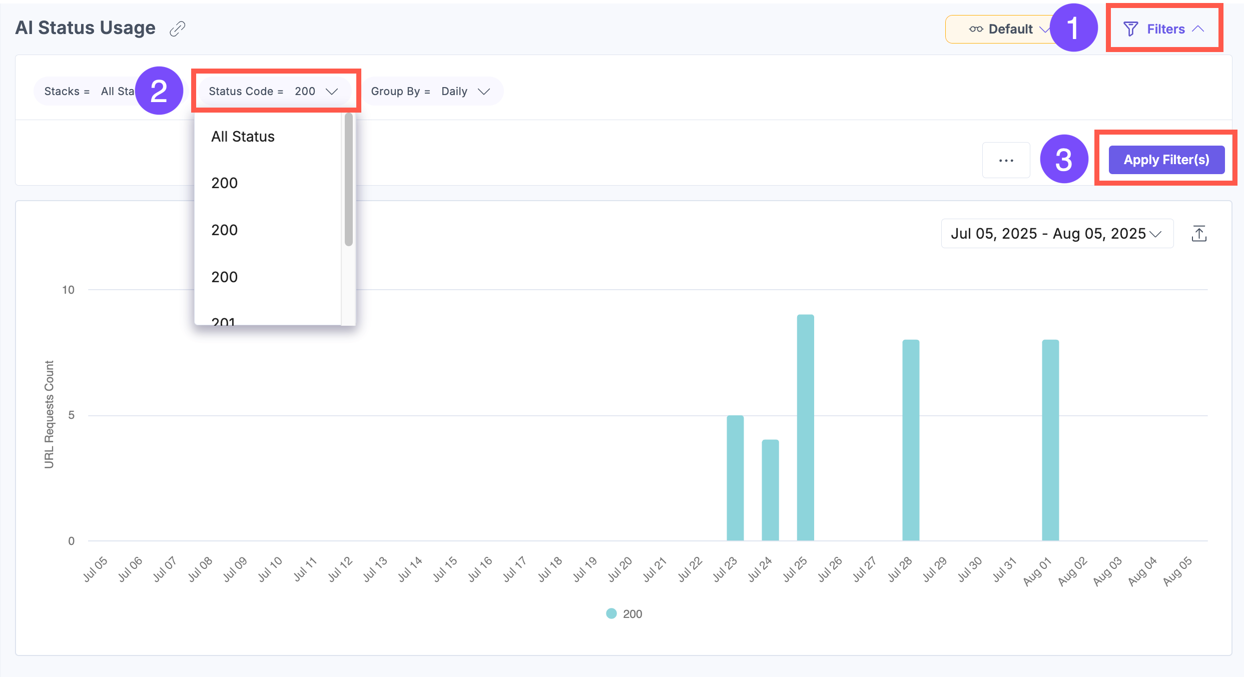 Status Code Filter Option