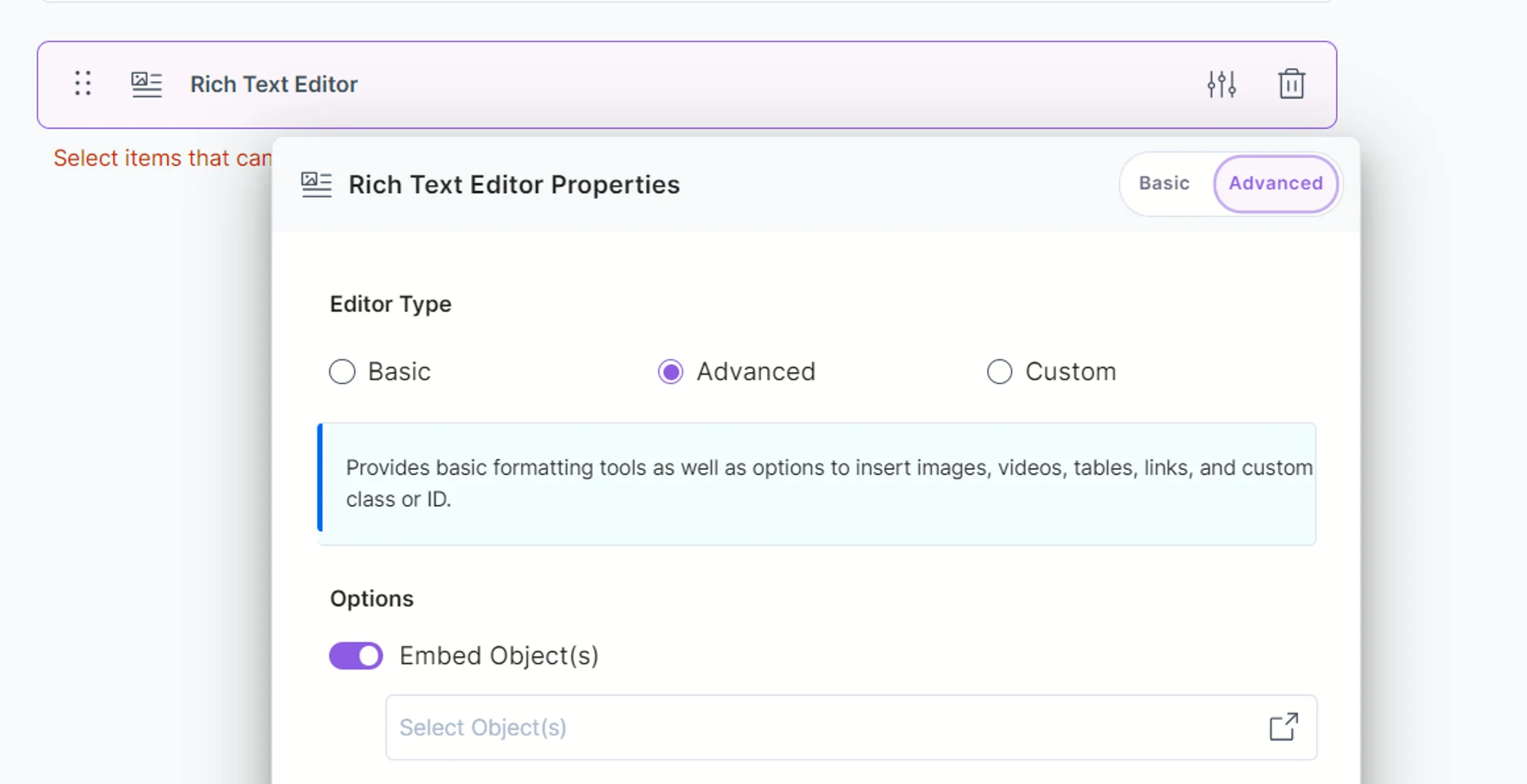 Rich Text Editor (RTE) Field | Customized Rich Text Editor