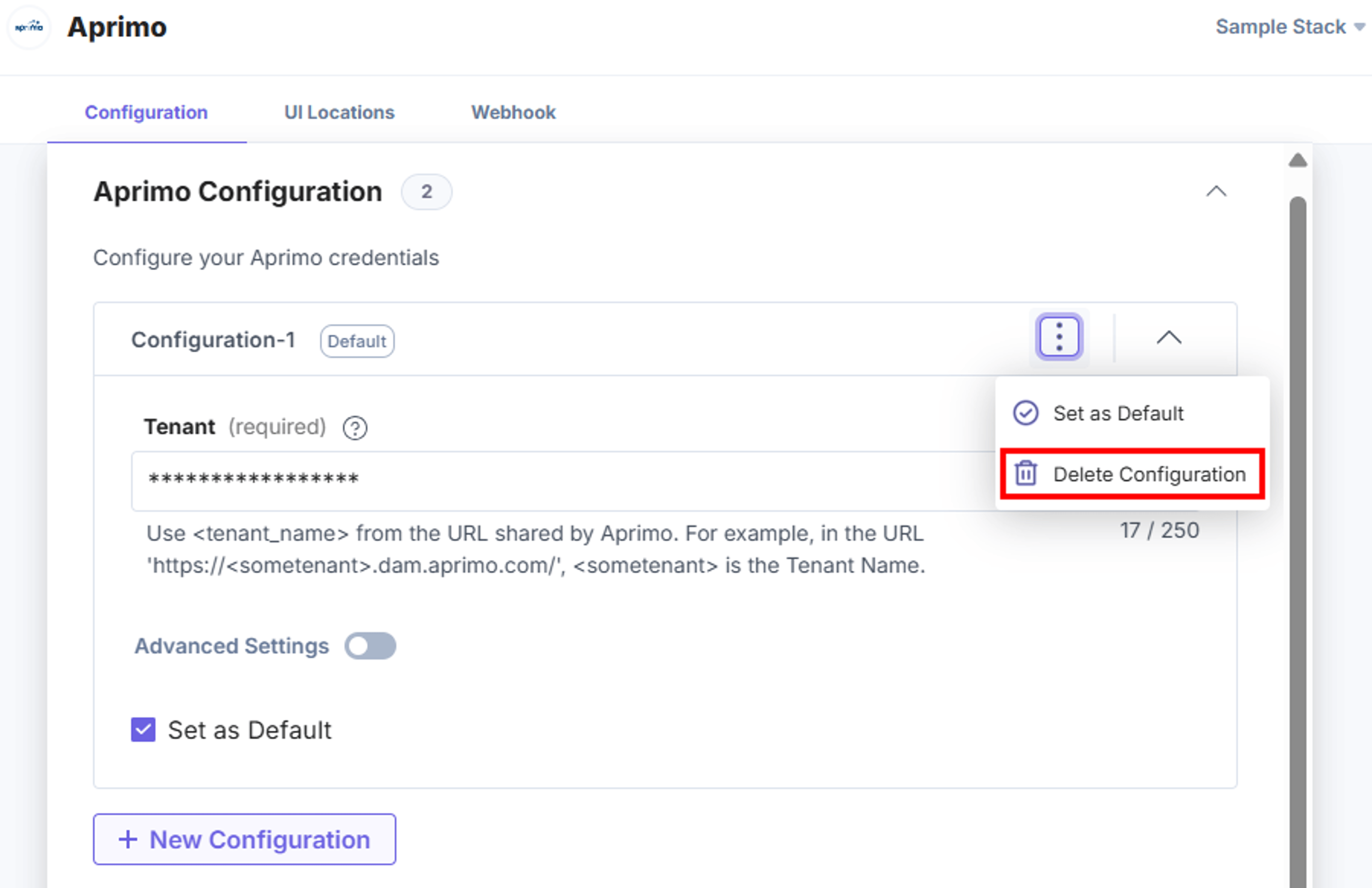 Aprimo-Delete-Configuration