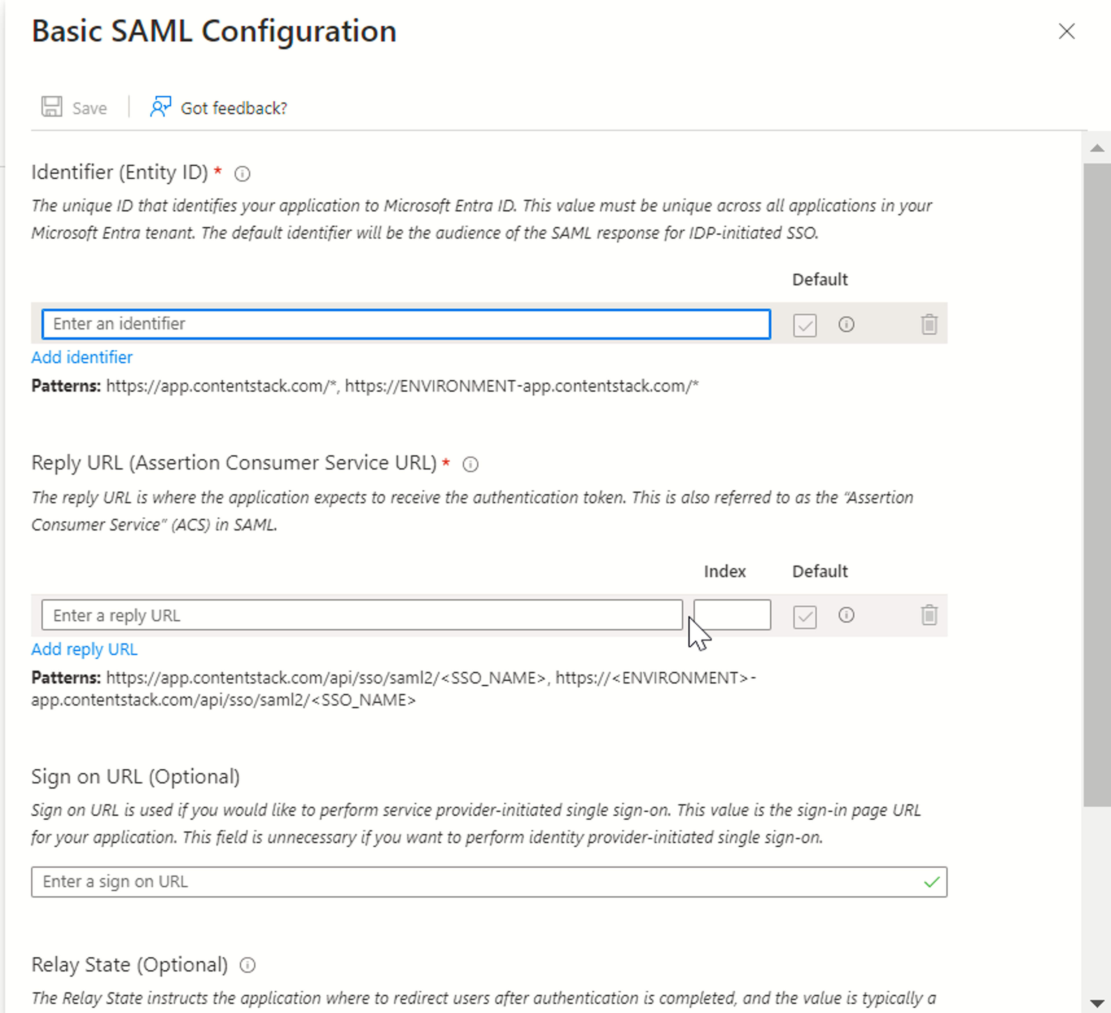 12_SS0_Entra_Contentstack_SSO_SAML_Basic_Config.png