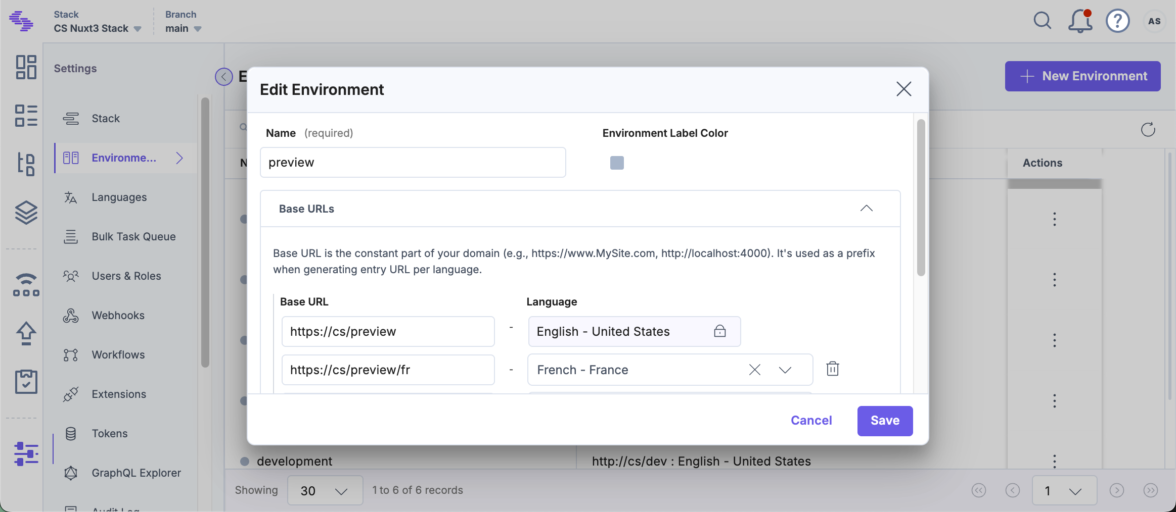 Base URL setup