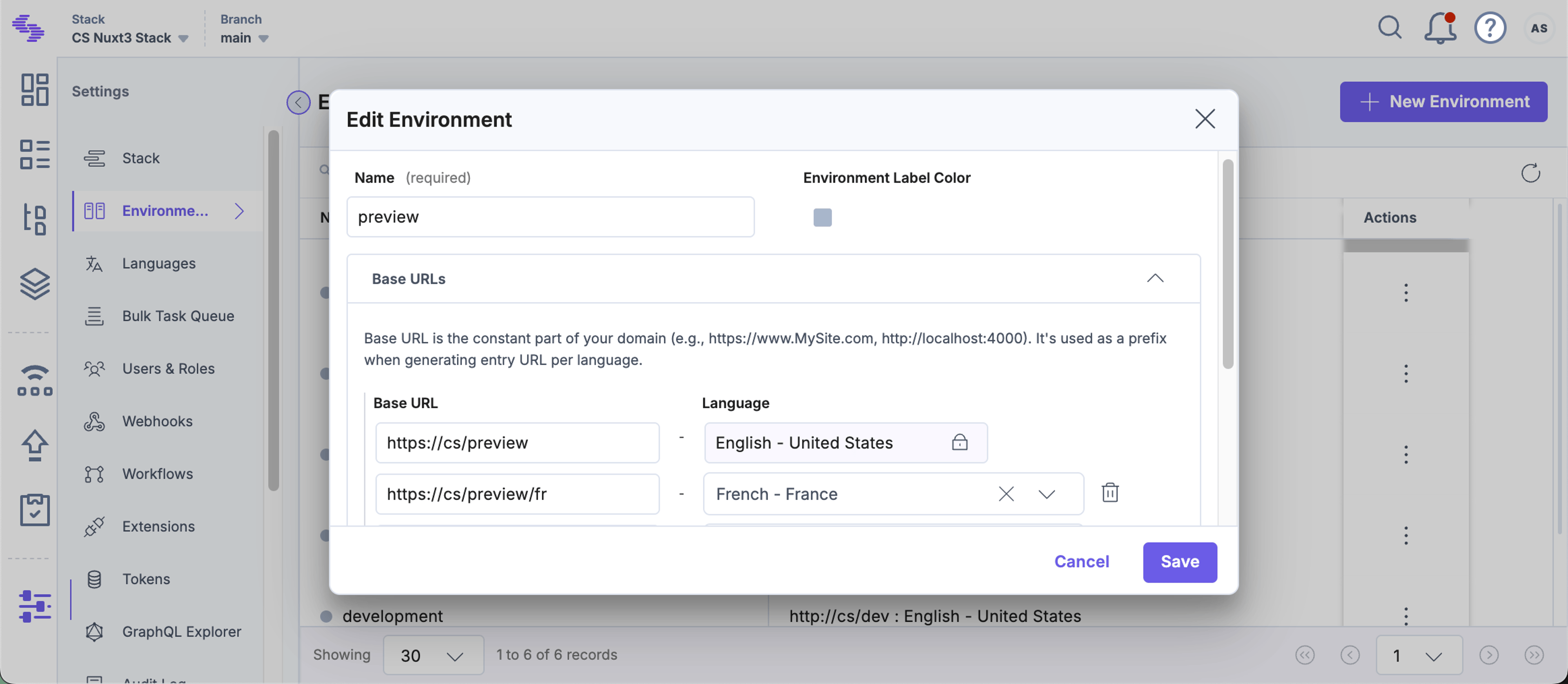Base URL setup