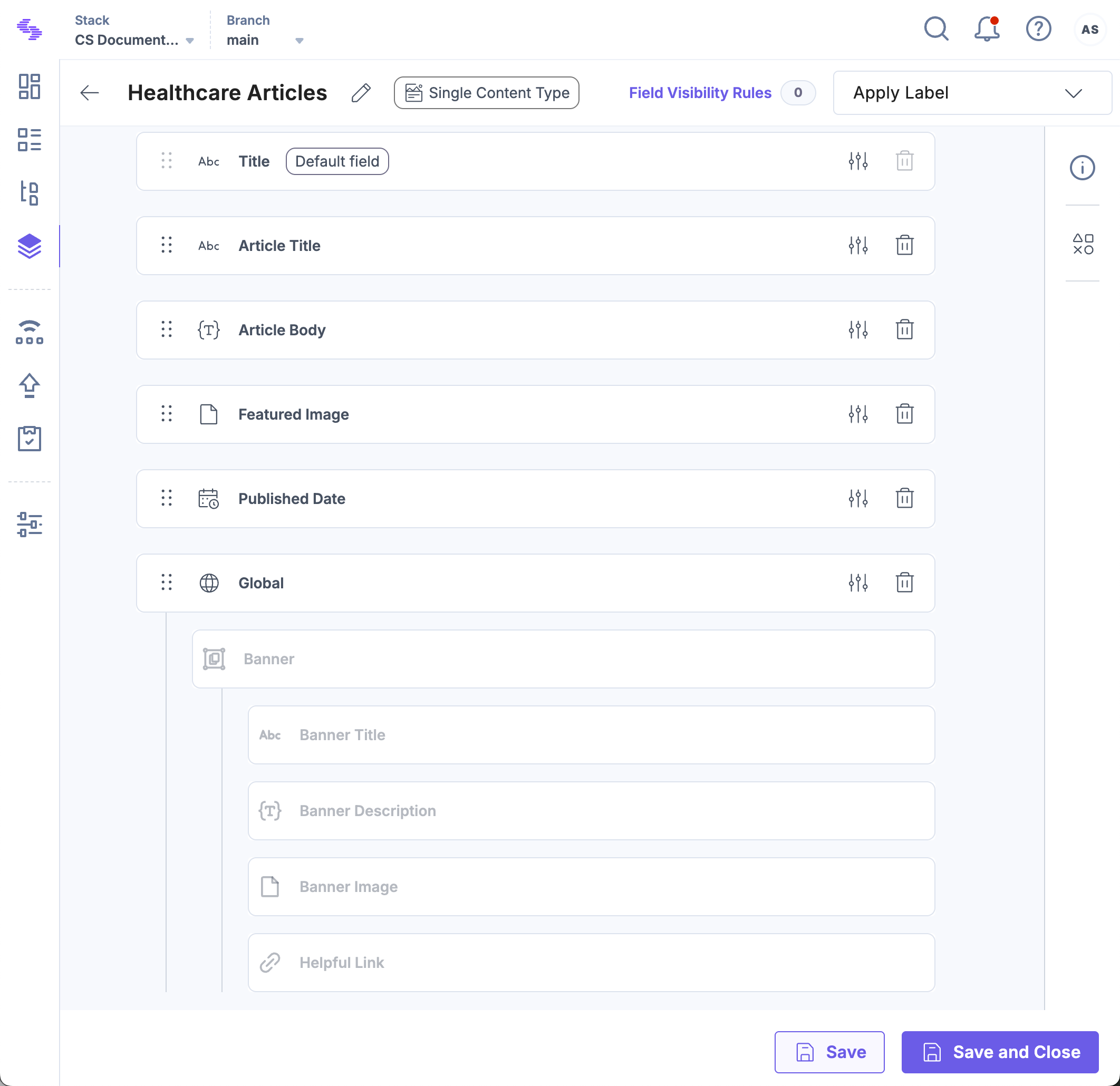Global field being inserted into a content type