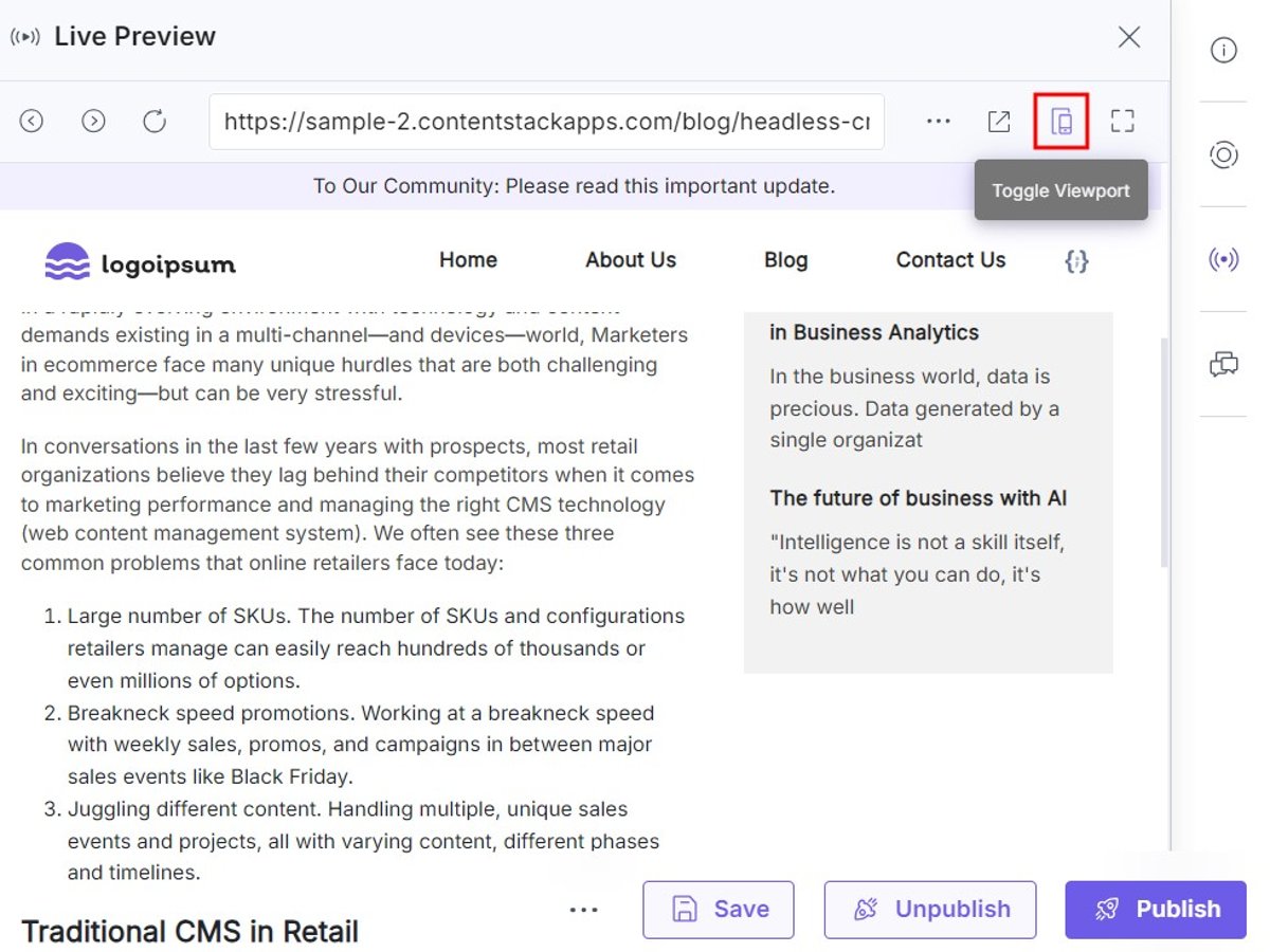 Omnichannel Content Preview Experience | Contentstack