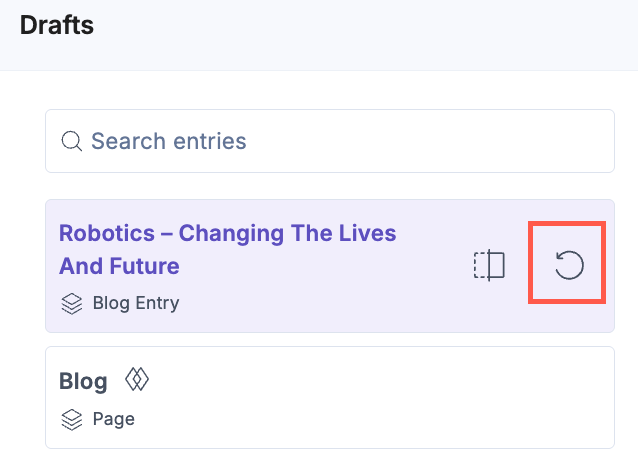 Revert button in Visual Builder