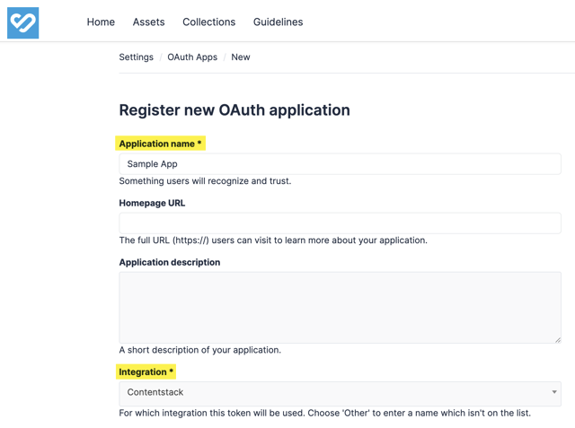 Bynder-Get-Credentials-App-Application-Name-And-Integration
