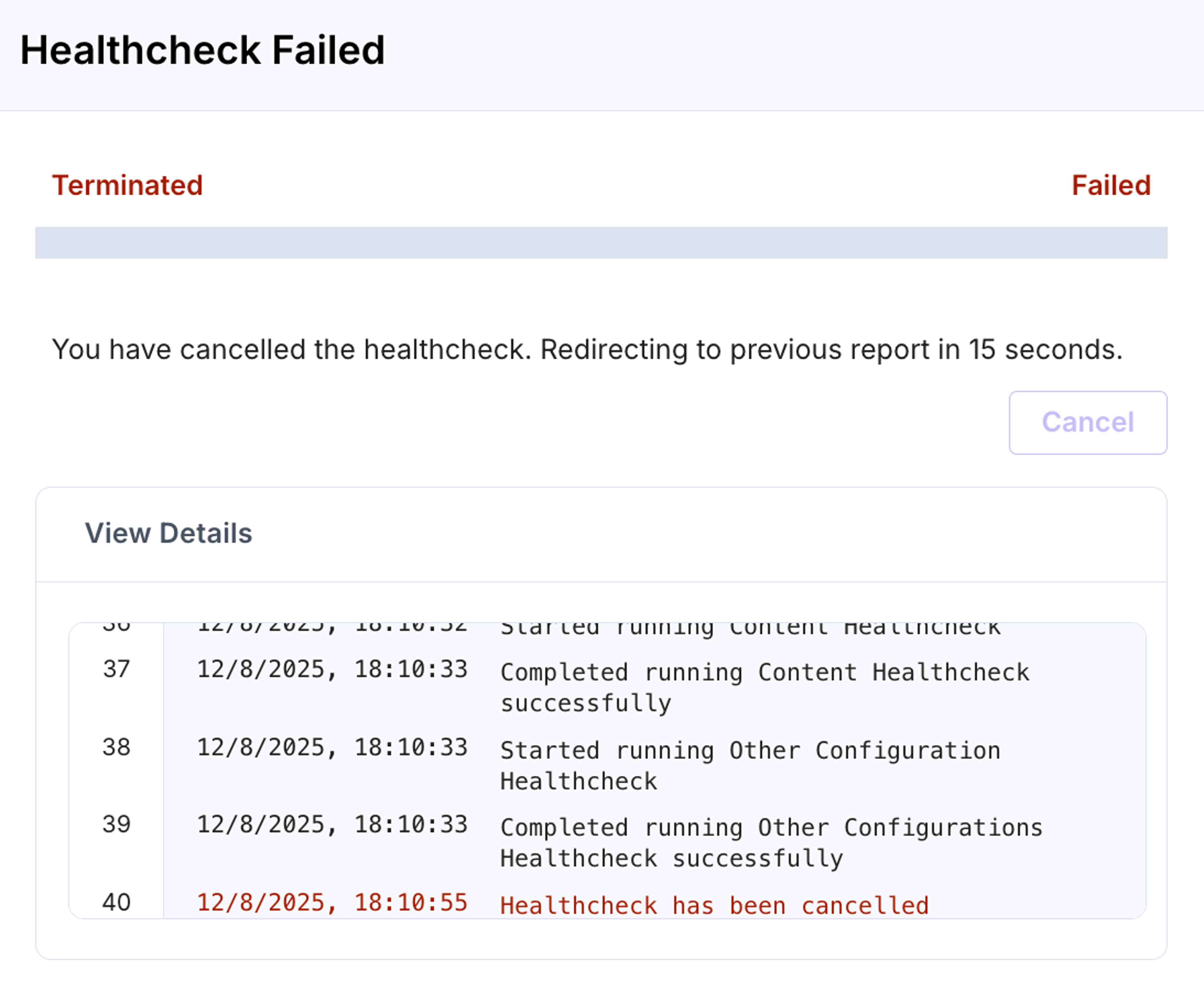 Healthcheck-Failed