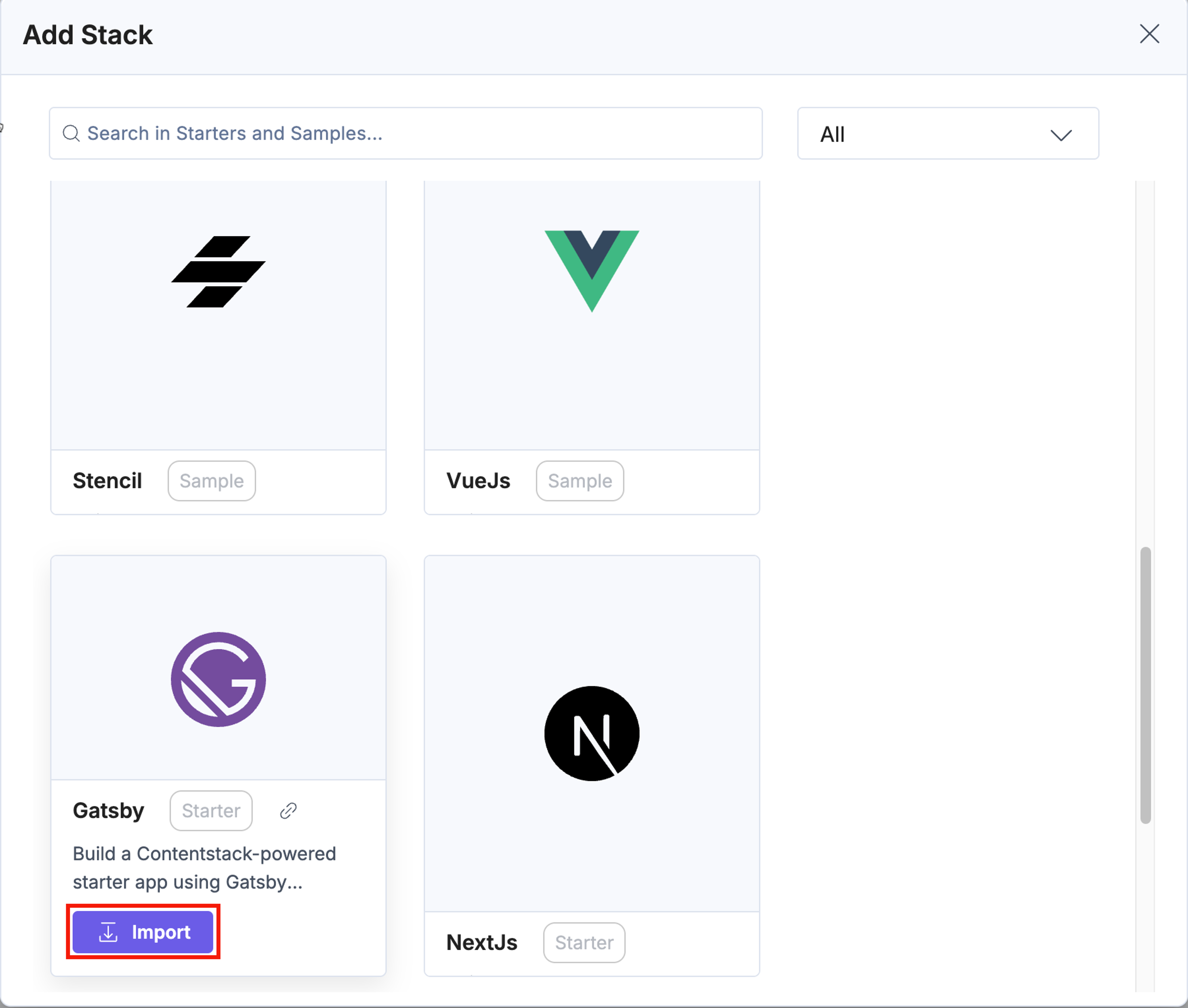 Importing-A-Starter-Via-Stack-Import