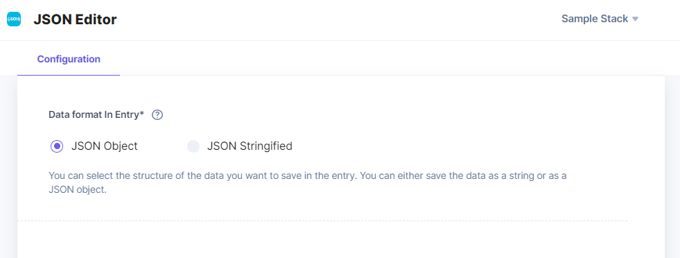 JSON-Editor-Config-Screen