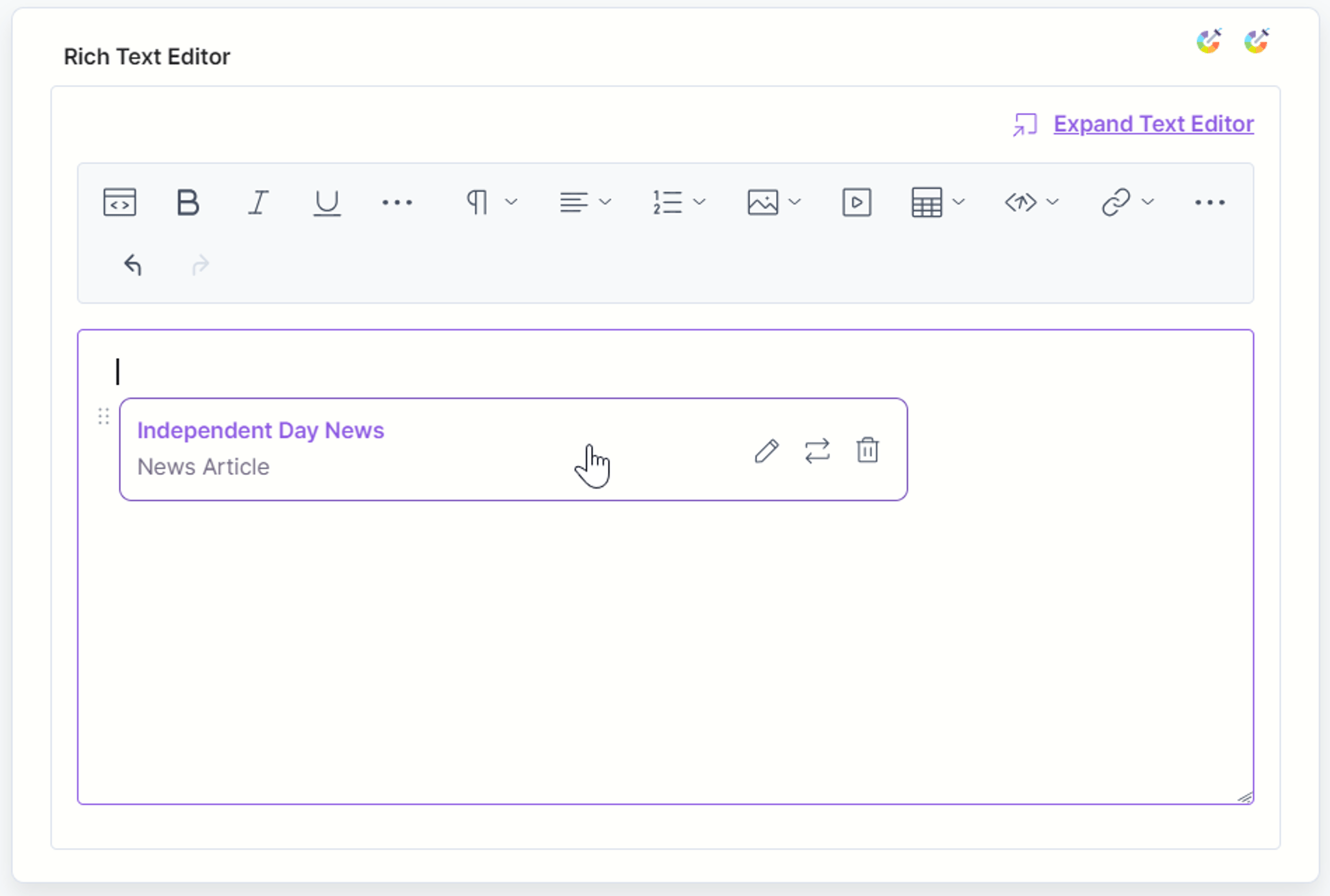 Rich Text Editor (RTE) Field | Customized Rich Text Editor