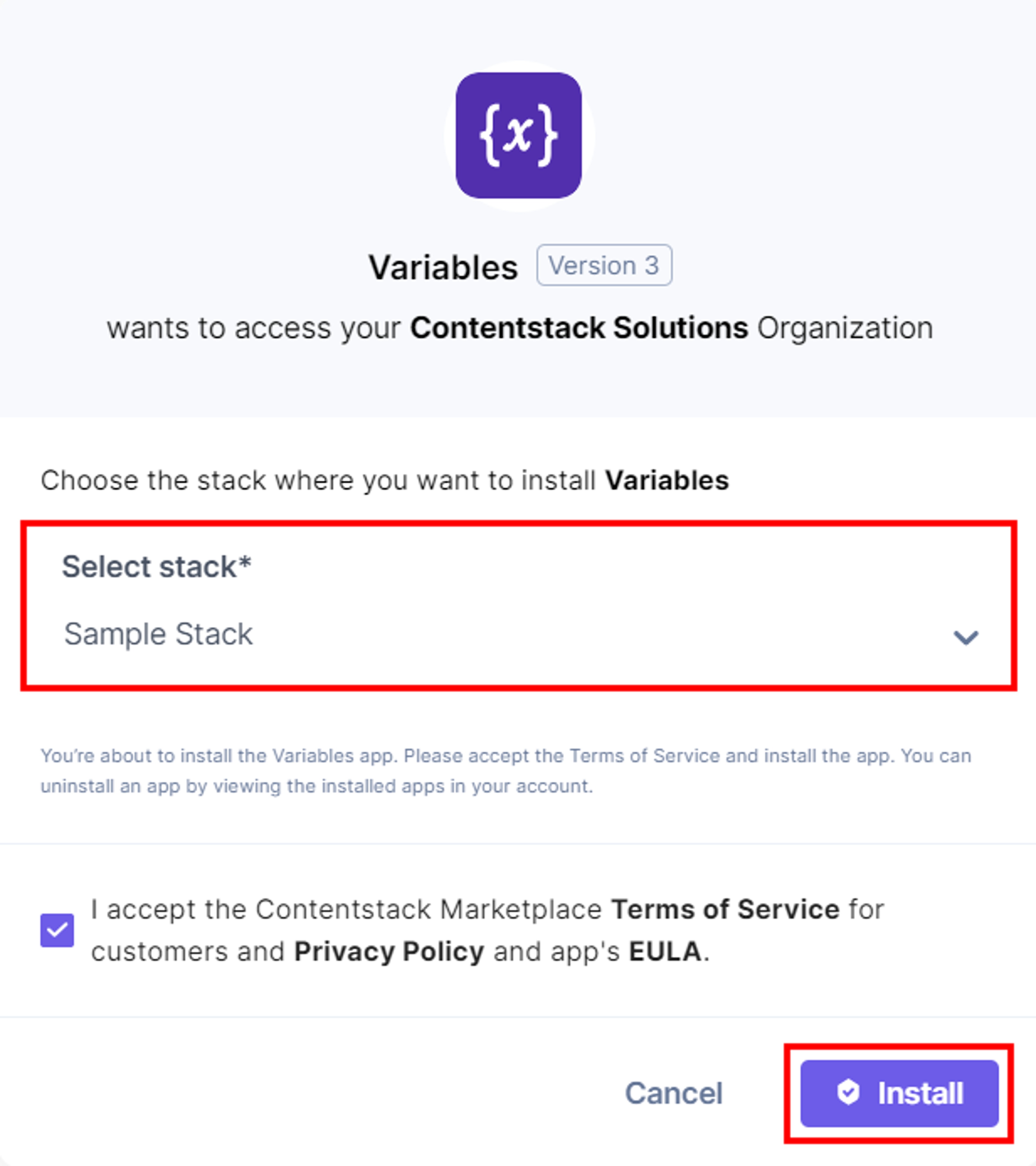 Variables-Install-App