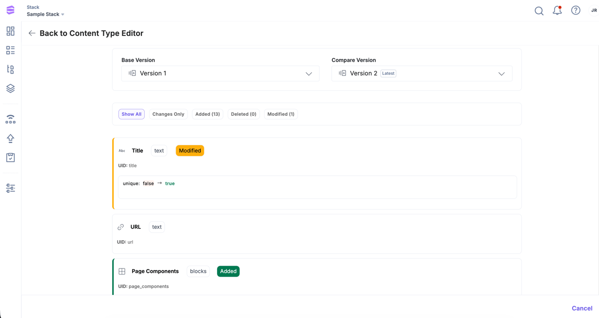 Content Type Versioning | Contentstack